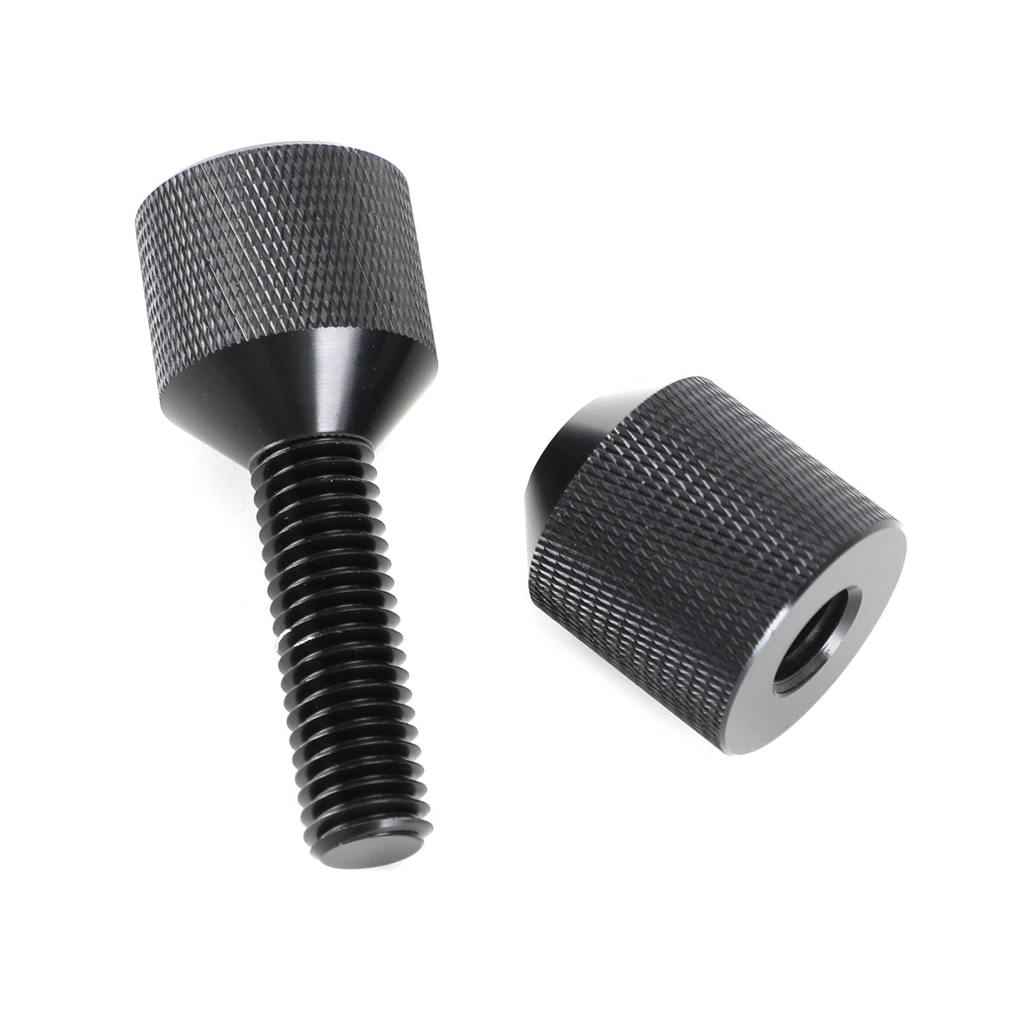 1-1/8" Two Hole Pins Small Aluminum Knurled With Removable Threads