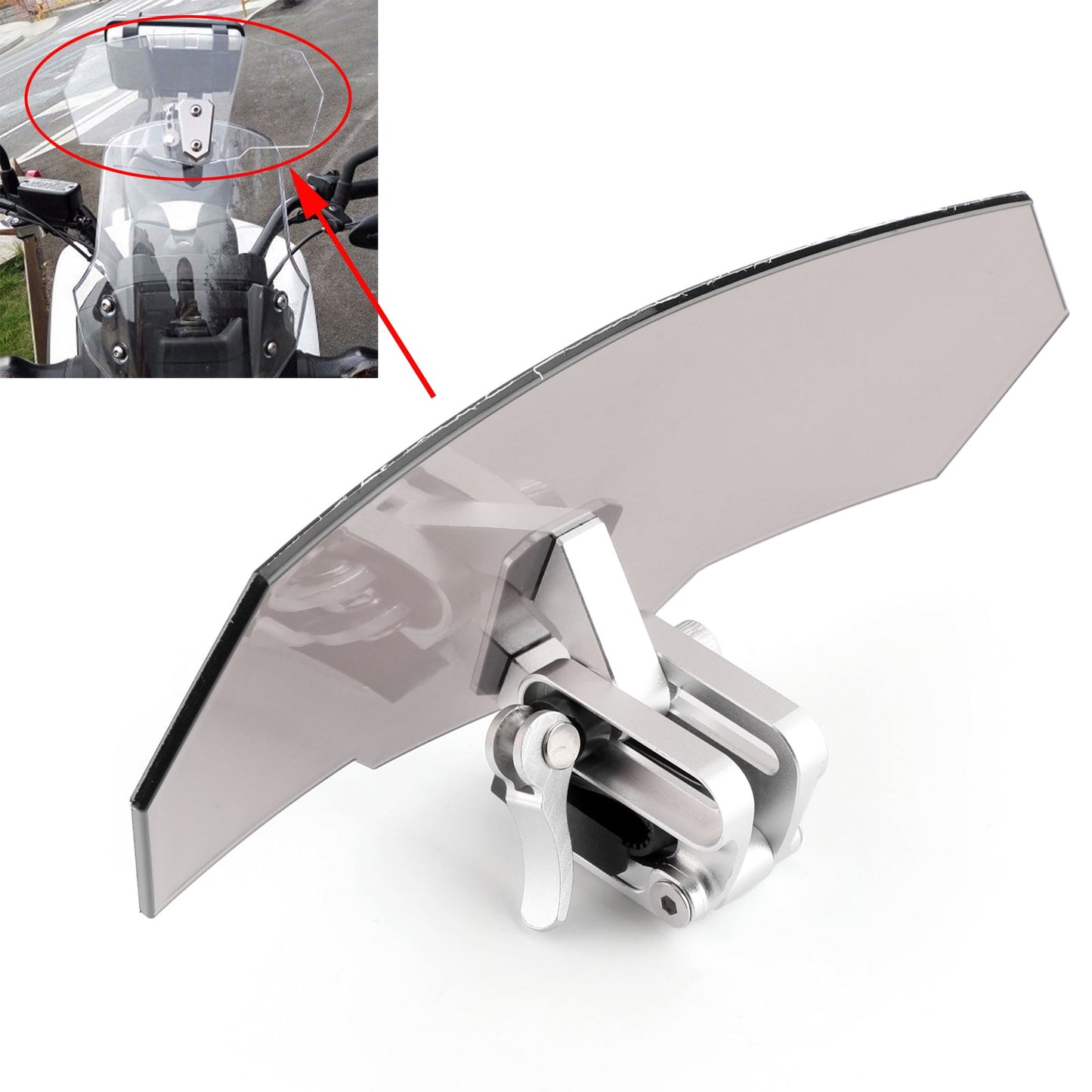 Universal Adjustable Windshield Extension Deflector For Honda Yamaha Black