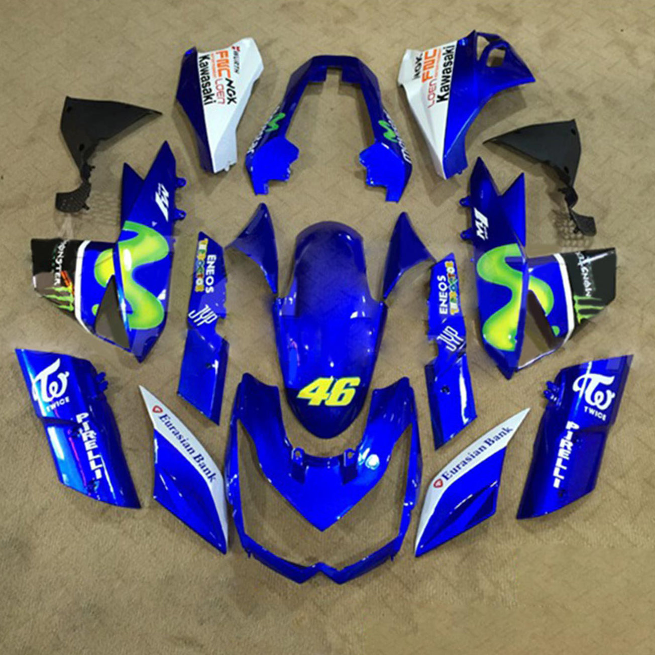 2010-2013 Kawasaki Z1000 Injection Fairing Kit Bodywork Plastic ABS#113