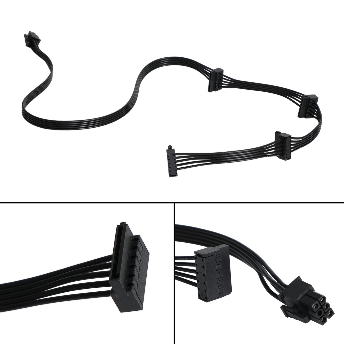 1 PC Cable PCIe GPU 6 Pin to 4 SATA Power Cable PSU fit for Corsair RM1000X