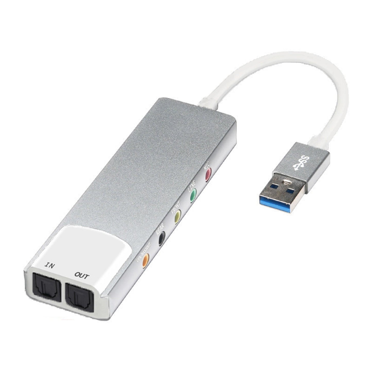 New Aluminum Alloy USB Optical Fiber SPDIF Card Computer External Multi-Function