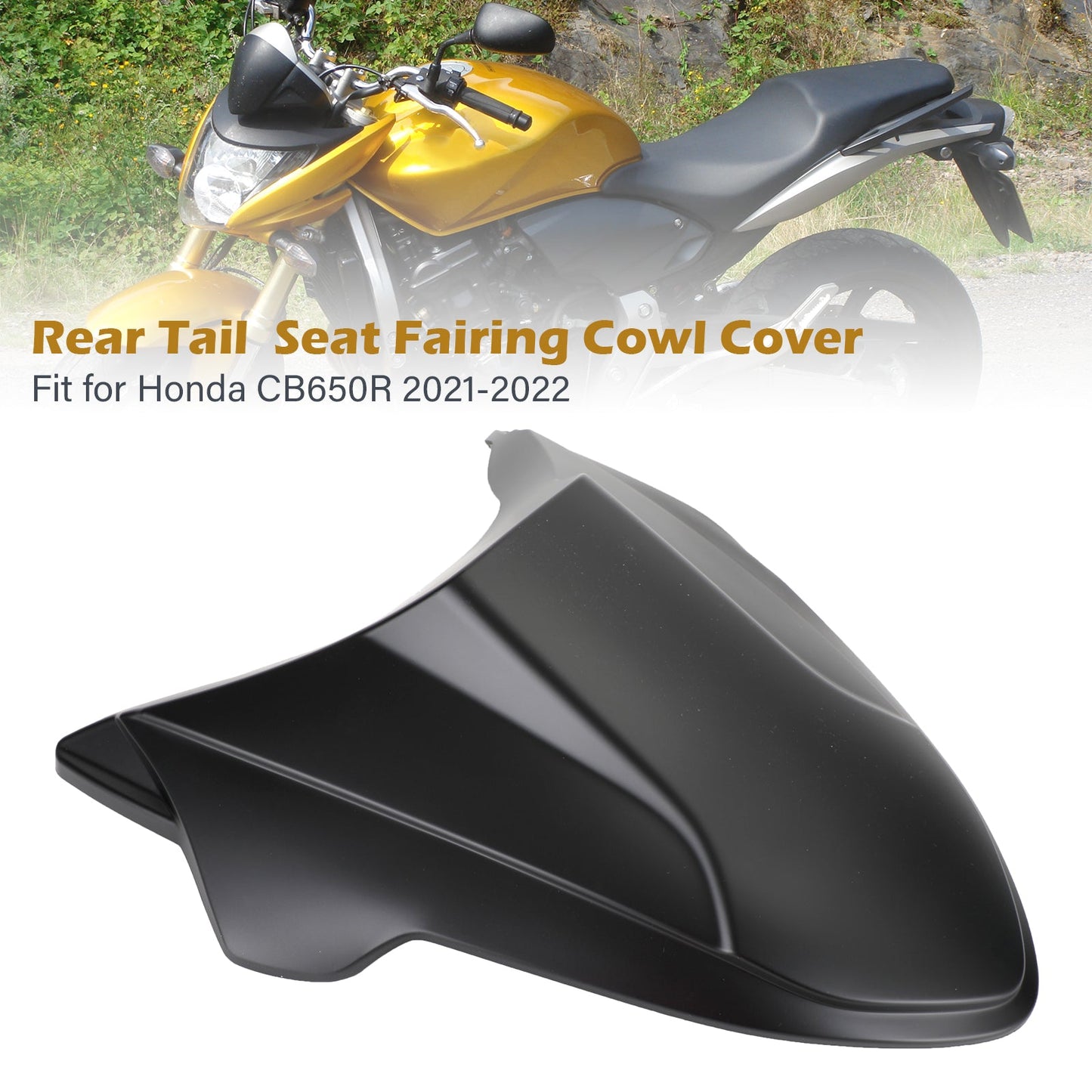 Rear Tail Seat Fairing Cowl Cover for Honda CB650R CBR650R 2021-2022 Black