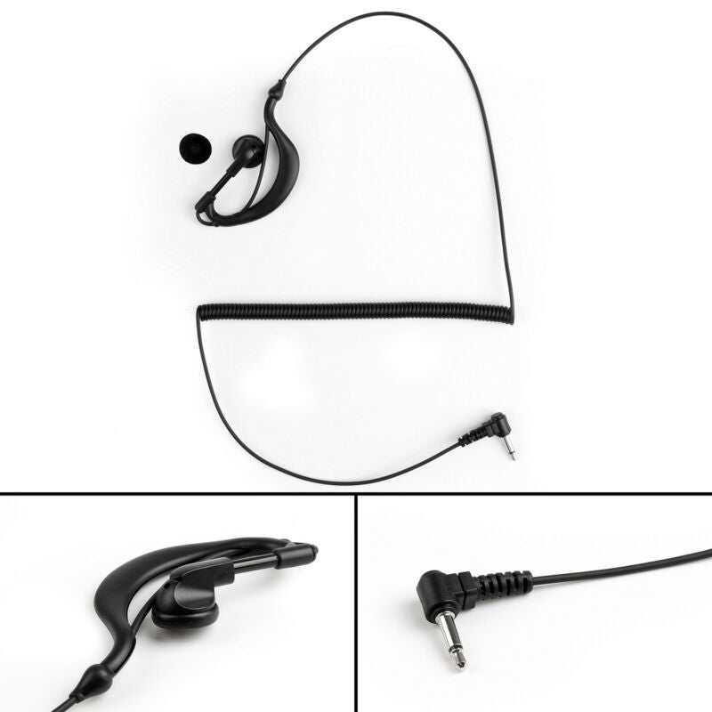 Listen Headset 3.5mm Mic G Shape Only Earpiece For Motorola Radio Speaker