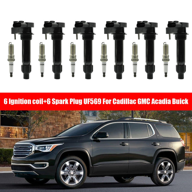 2013-2017 GMC Terrain Chevrolet Equinox Caprice Cadillac XTS 6 Ignition coil 6 Spark Plug UF569 12590990 Fedex Express