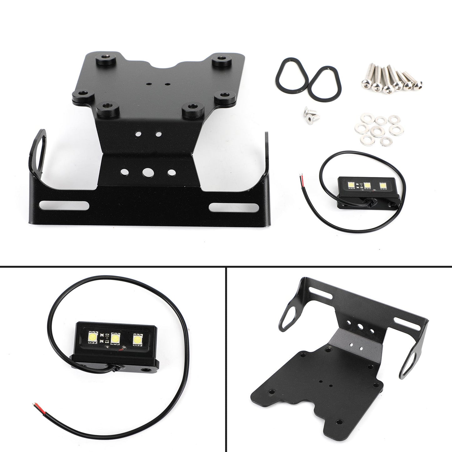 Aluminum License Plate Holder Frame Bracket Fit For Yamaha Tenere 700 2019-2021