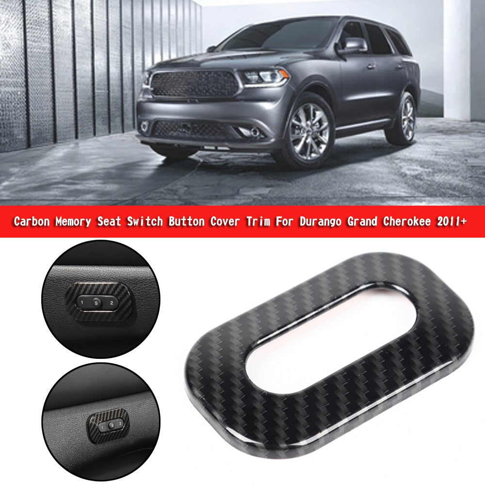 Carbon Memory Seat Switch Button Cover Trim For Durango Grand Cherokee 2011+