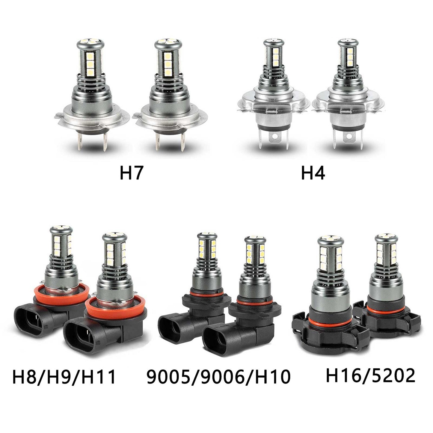 2x9005/9006/H10 LED Headlight Low Beam Bulbs Conversion High 52000LM 6500K