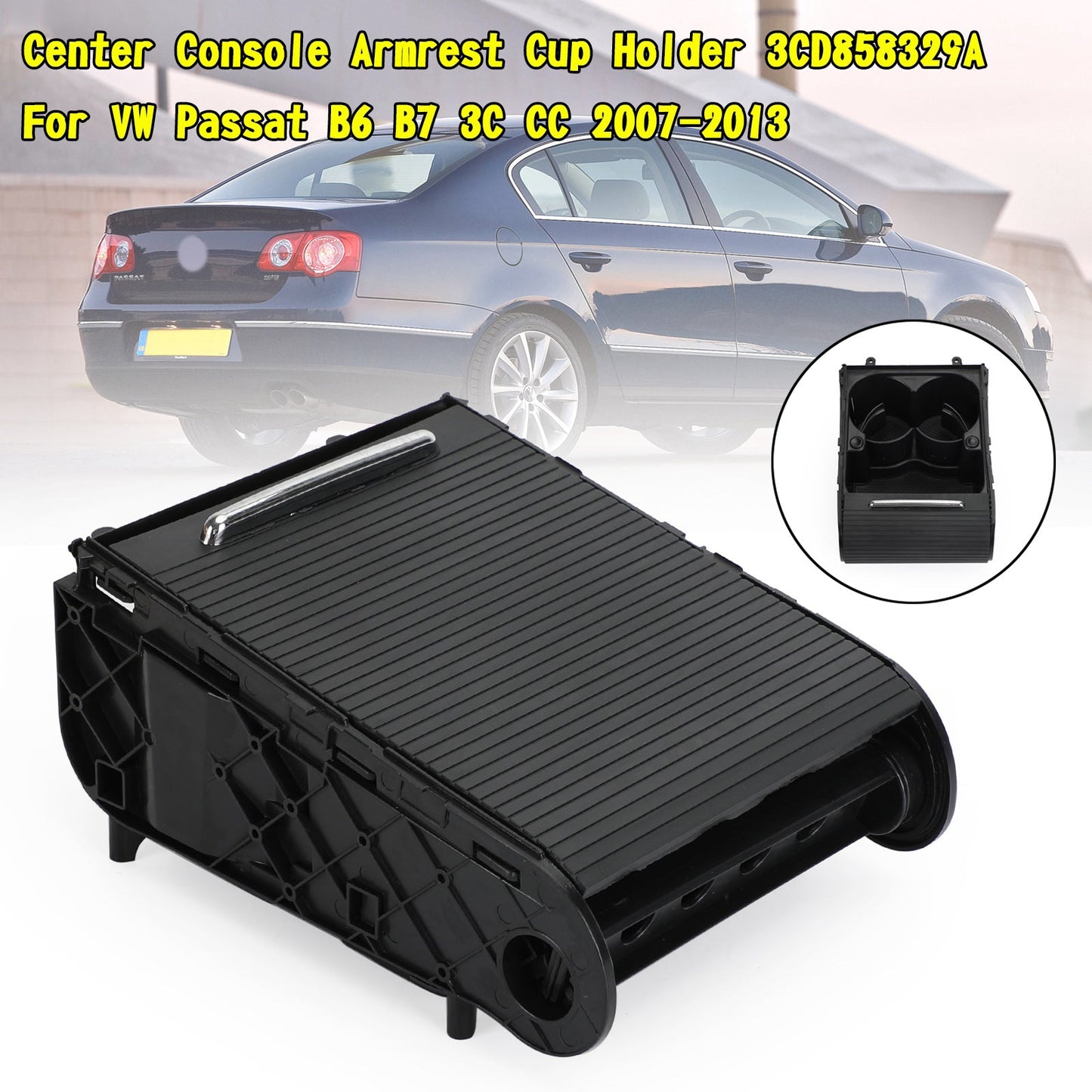 Center Console Armrest Cup Holder 3CD858329A For VW Passat B6 B7 3C CC 2007-2013