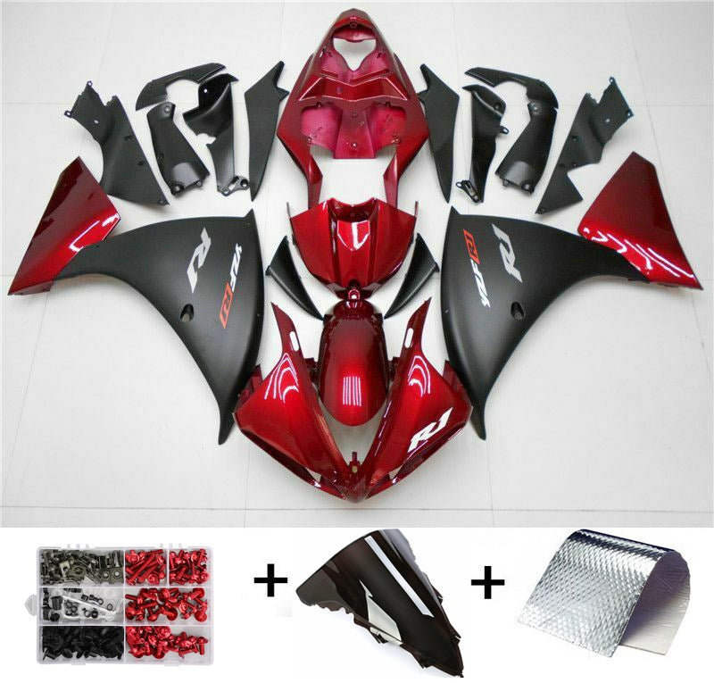 2009-2011 Yamaha YZF R1 Amotopart Fairing Red Black Kit