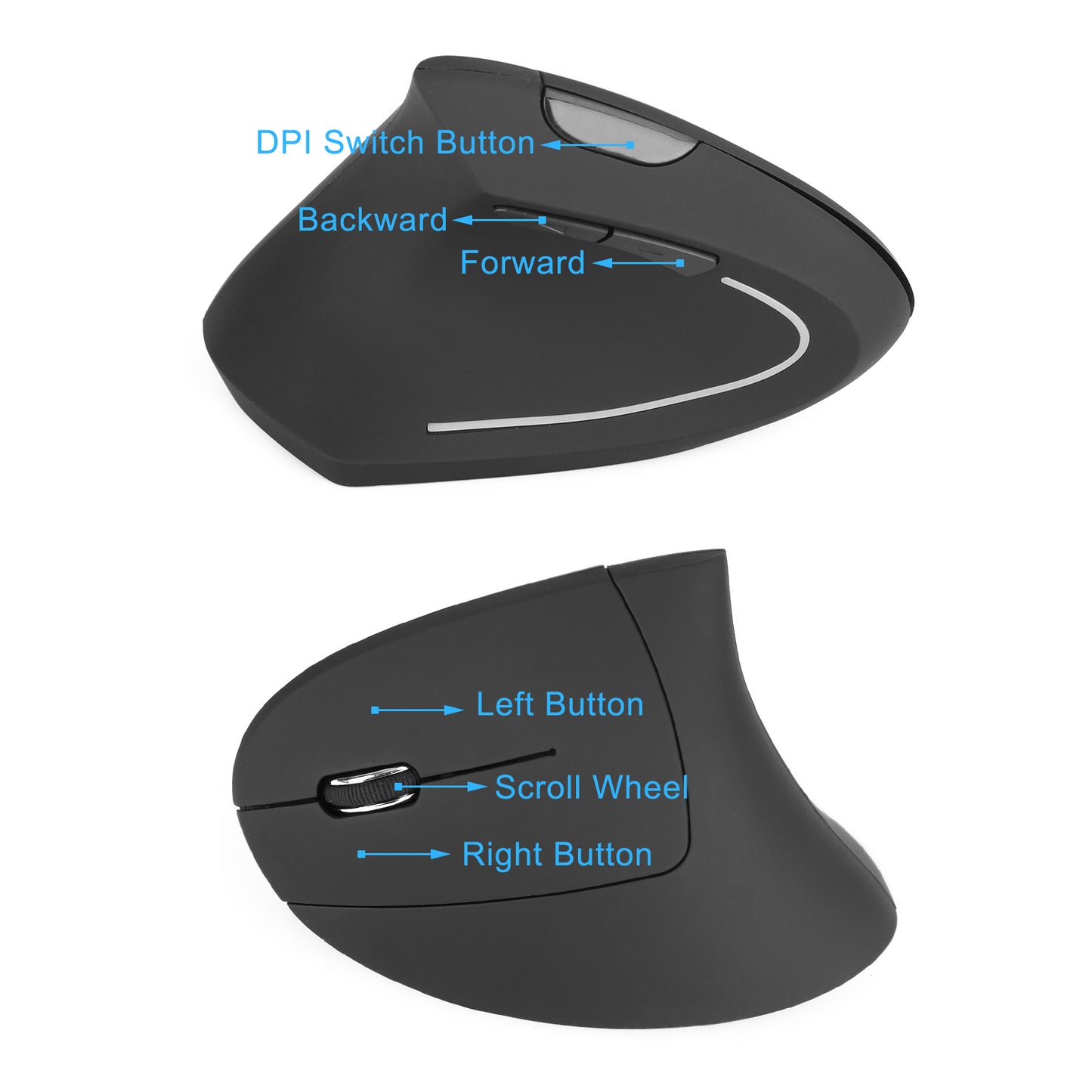 4 DPI 1000-1200-1600-2400 Wireless Ergonomic Optical Vertical Mice Laptop PC