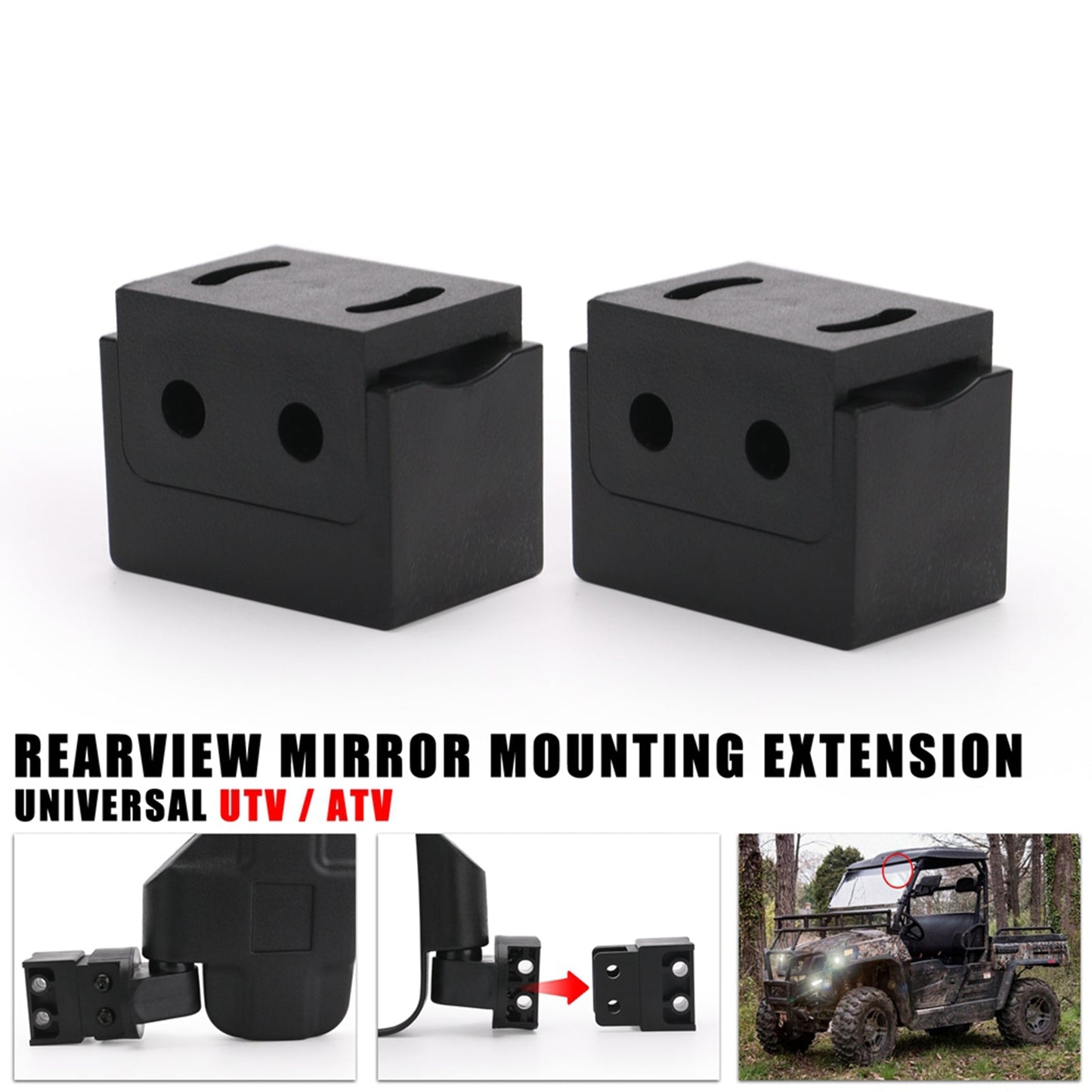 Rearview Mirror Mounting Extender Holder Bracket Grip Bar Fits For Utv Atv