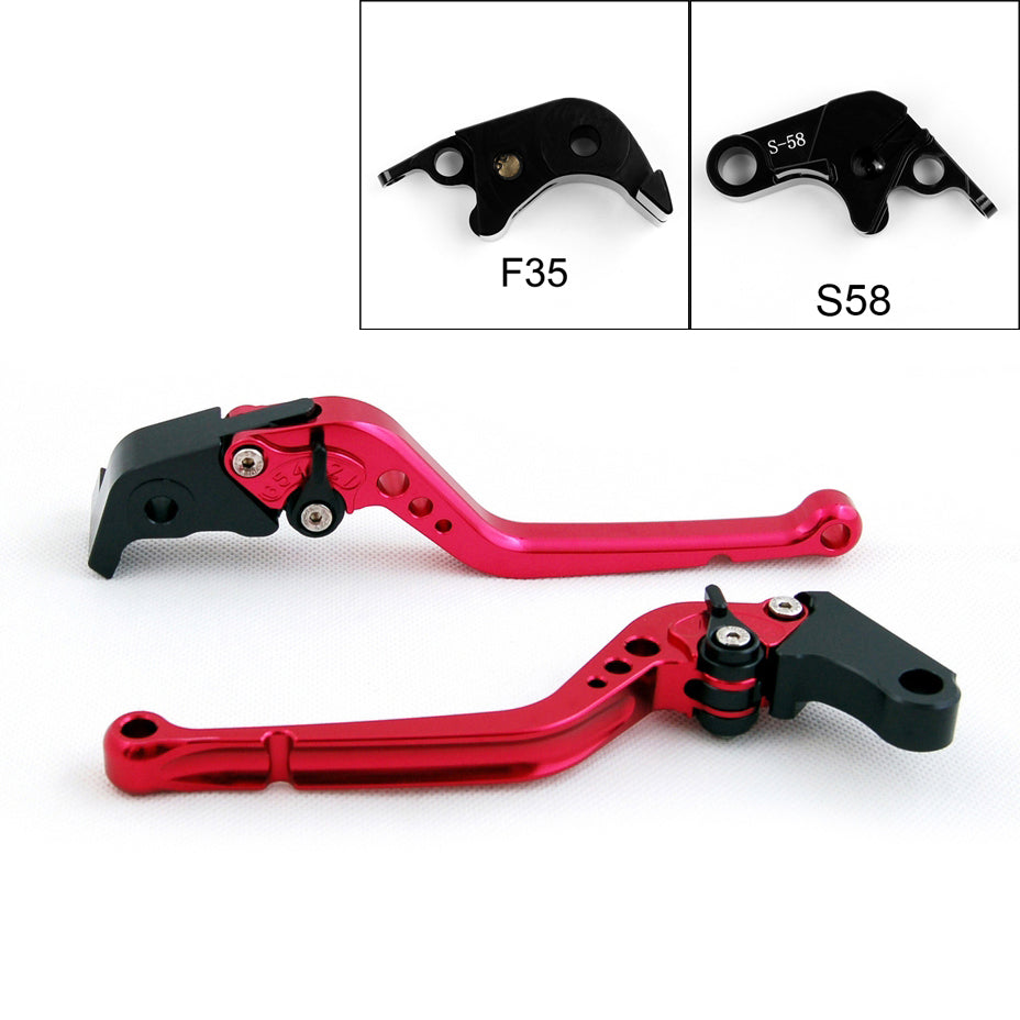 Long Brake Clutch Levers For Suzuki GSXR1000 09-14 GSXR600 GSXR750 11-14 Black