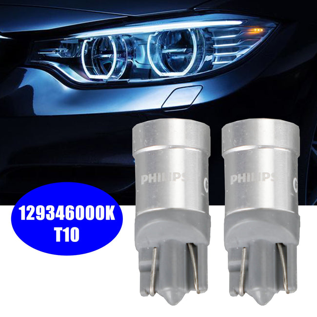 For Philips 129346000KX2 Car Xenon White Vision LED T10 12V1W W2.1*9.5D