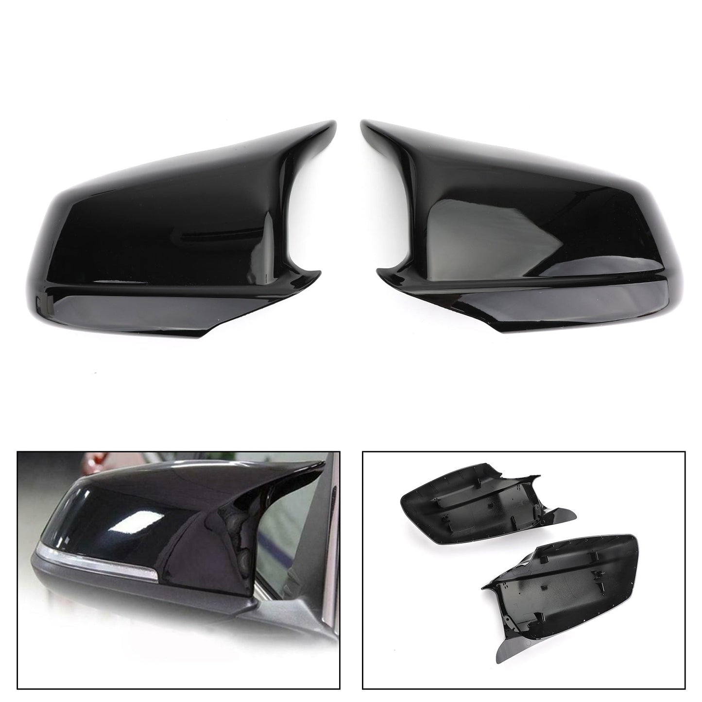 BMW 5 Series F10/F11/F18 Pre-LCI 11-13 Door Side Wing Mirror Cover Cap Black