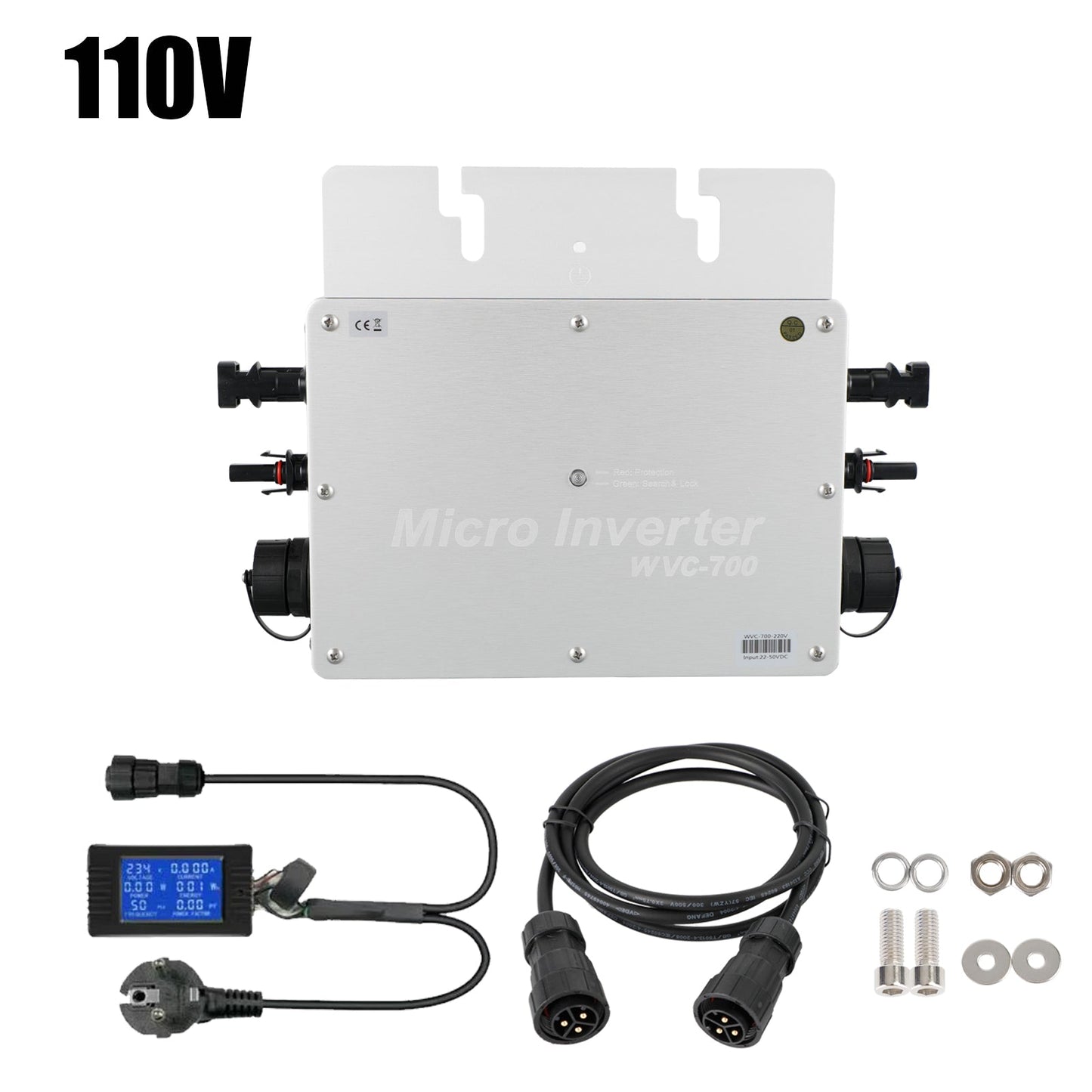 600W/110Vac IP65 Waterproof Solar Inverter Grid Tie MPPT Micro Inverter