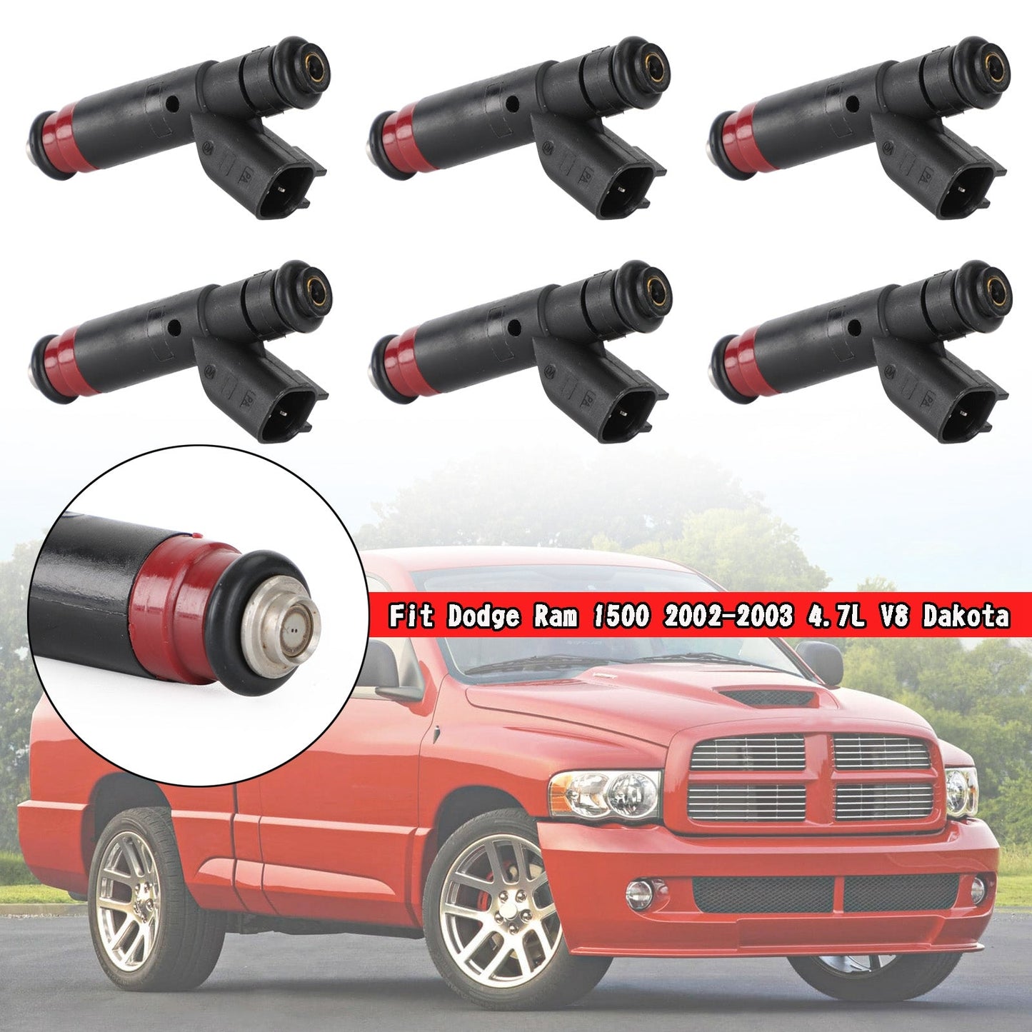 8PCS Fuel Injectors 53032145AA Fit Dodge Ram 1500 2002-2003 4.7L V8 Dakota