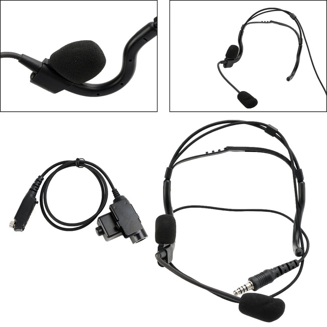 7.1-C8 Rear Mount Big Plug Tactical Headset For Sepura STP8000 STP8030 STP8035