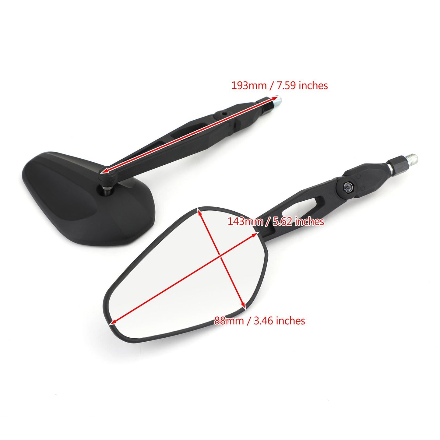 Pair M10 Rear View Mirror UNIVERSAL Mirrors ForMotorcycle Custom Cruiser