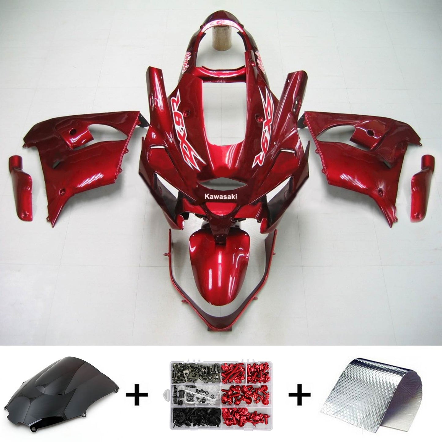 2000-2001 Kawasaki ZX9R Amotopart Injection Fairing Kit Bodywork Plastic ABS #113