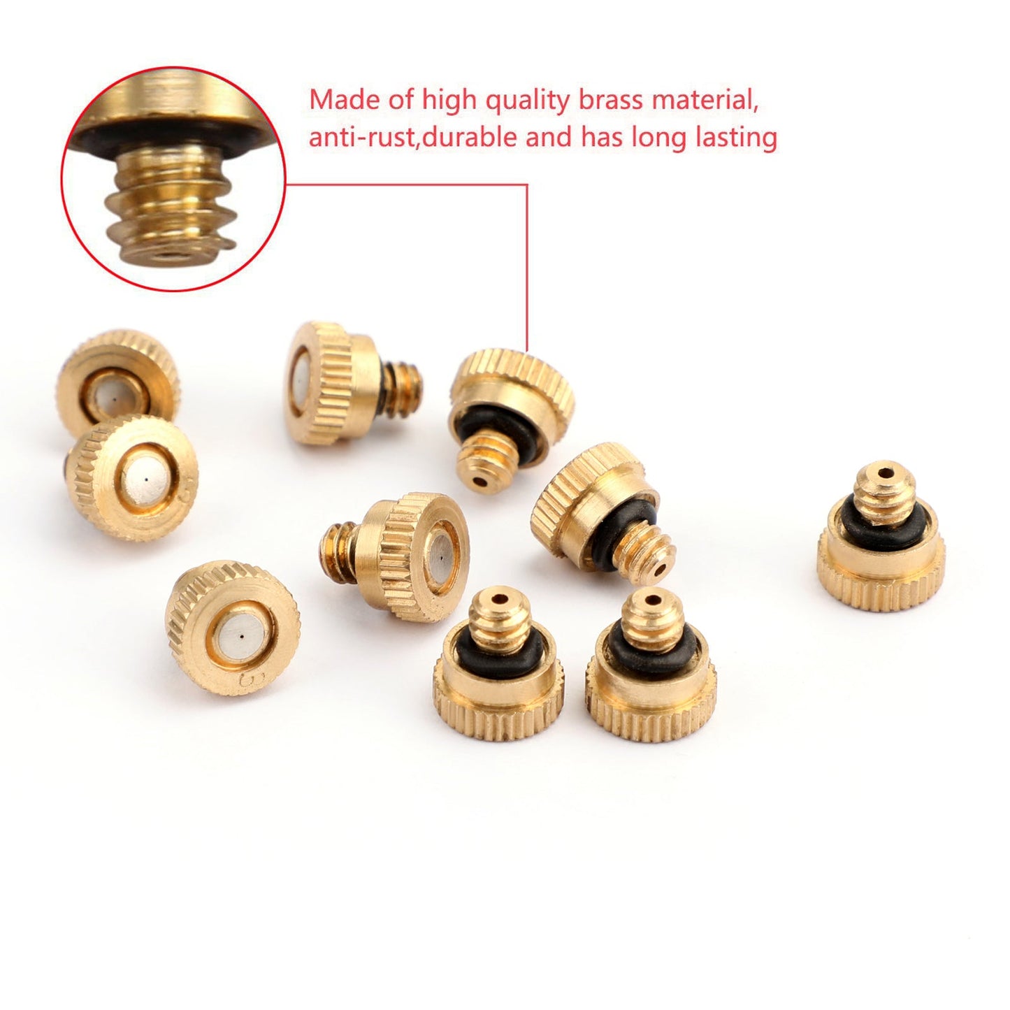 10-50pcs Brass Misting Nozzles Water Mister Sprinkle For Cooling System 0.016"