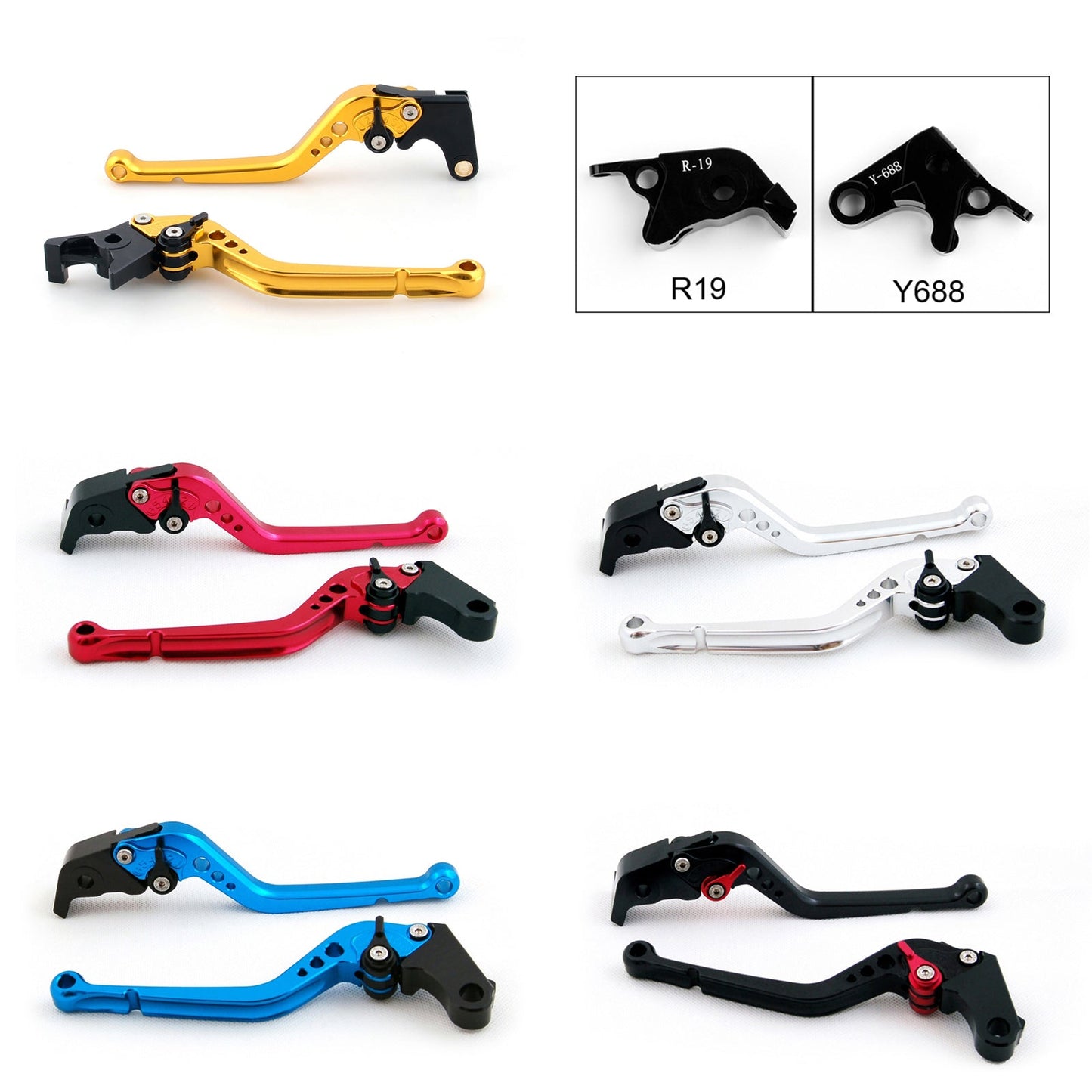 Long Brake Clutch Levers For Yamaha YZF 1000 R1 2009-2014 Black