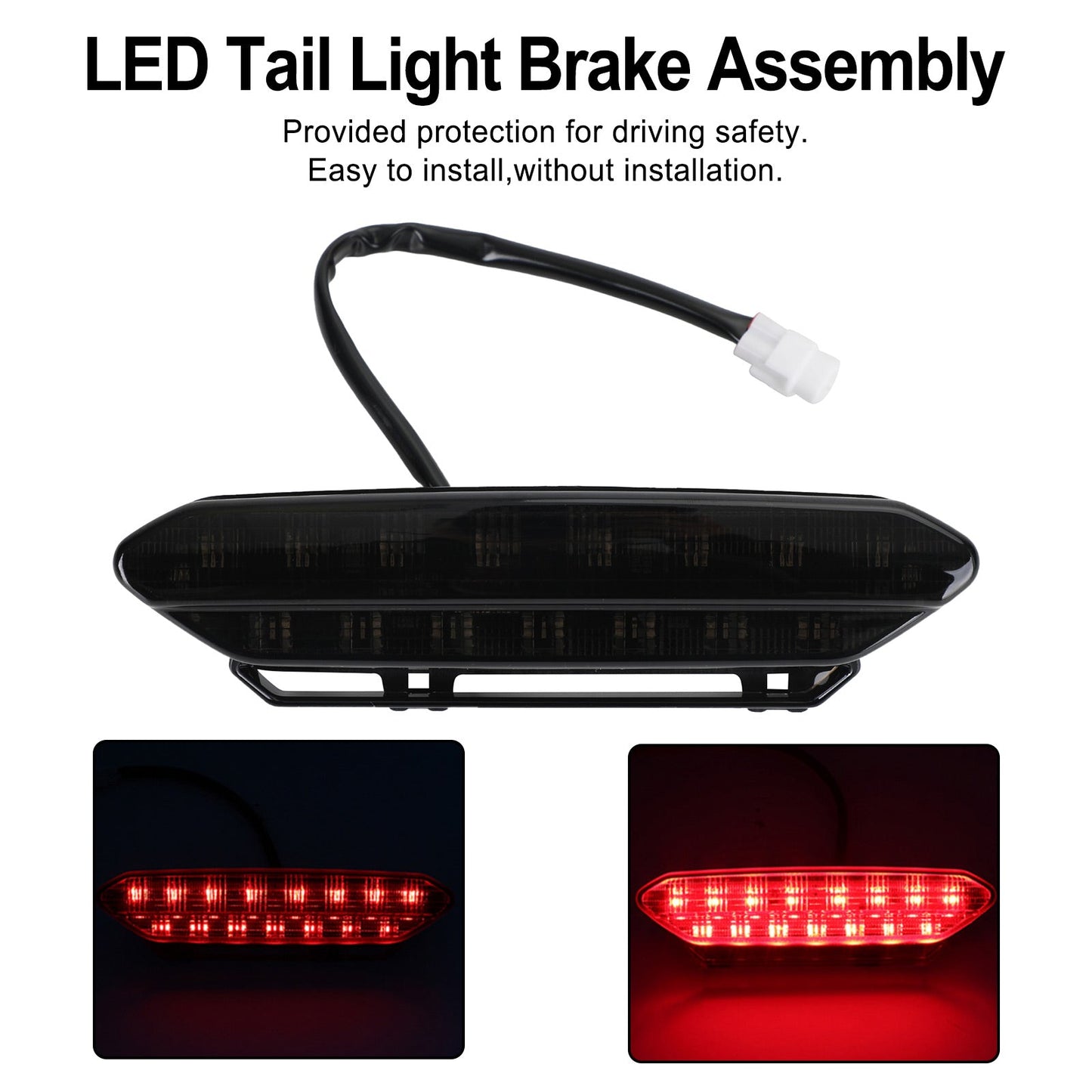 LED Tail Light Taillight for YAMAHA YFZ450 2006-2009 5TG-84710-21-00 Black