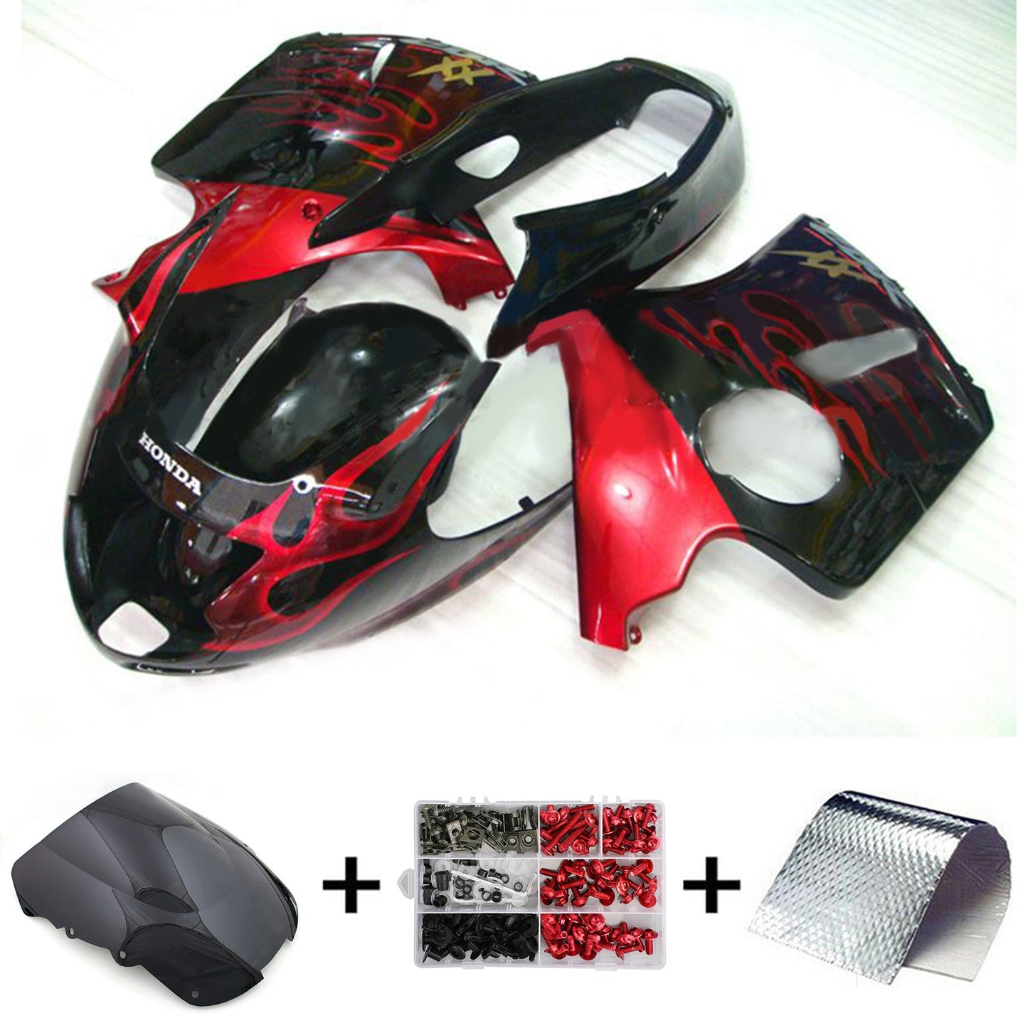 1996-2007 Honda CBR1100XX SuperBlackBird Injection Fairing Kit Bodywork ABS#119