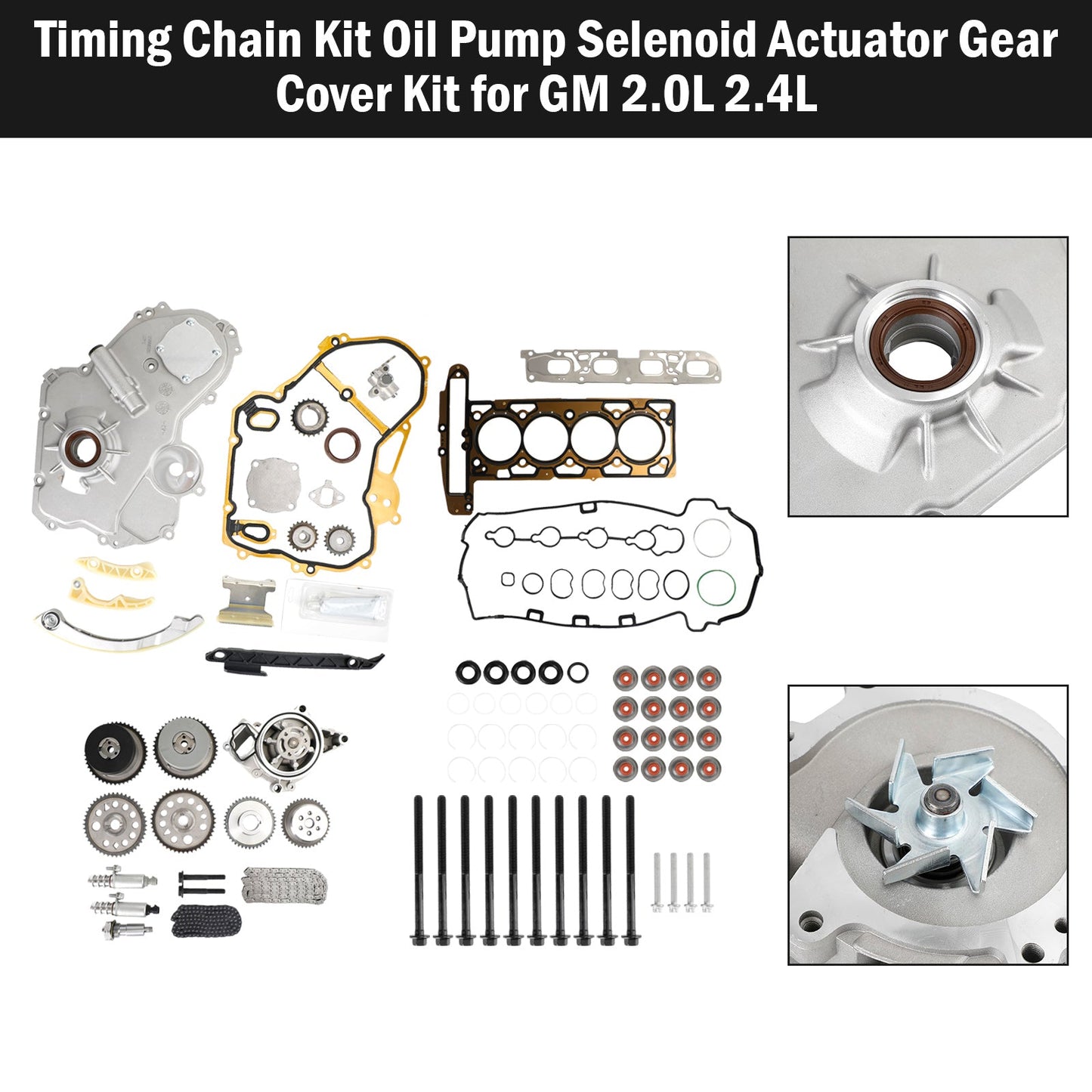 2010 Buick Lacrosse Chevrolet Equinox GMC Terrain Pontiac G62.4L Timing Chain Kit Oil Pump Selenoid Actuator Gear Cover Kit HS26517PT 90537632 24424758