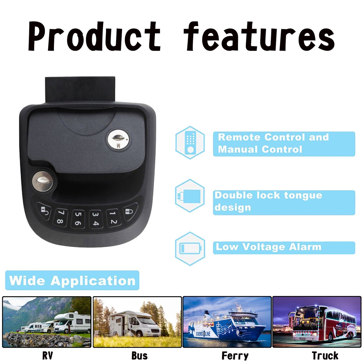 RV Lock Key Fob and RH Compact Keyless Entry Keypad, ship Lock Accessories