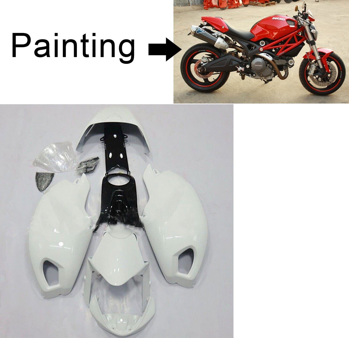 696 796 1100 S EVO all years Ducati Monster Injection Fairing Kit Bodywork #110 Amotopart