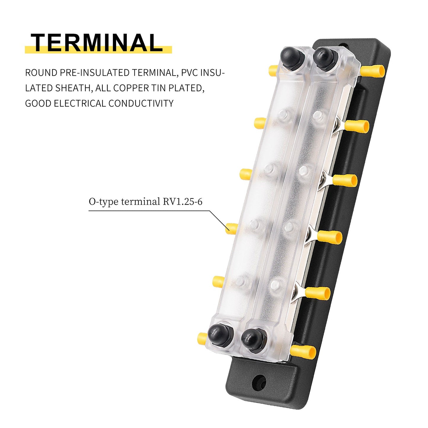 2/4/6/12 Way Dual-row Car Bus Bar Block Distribution Terminal For Auto Marine