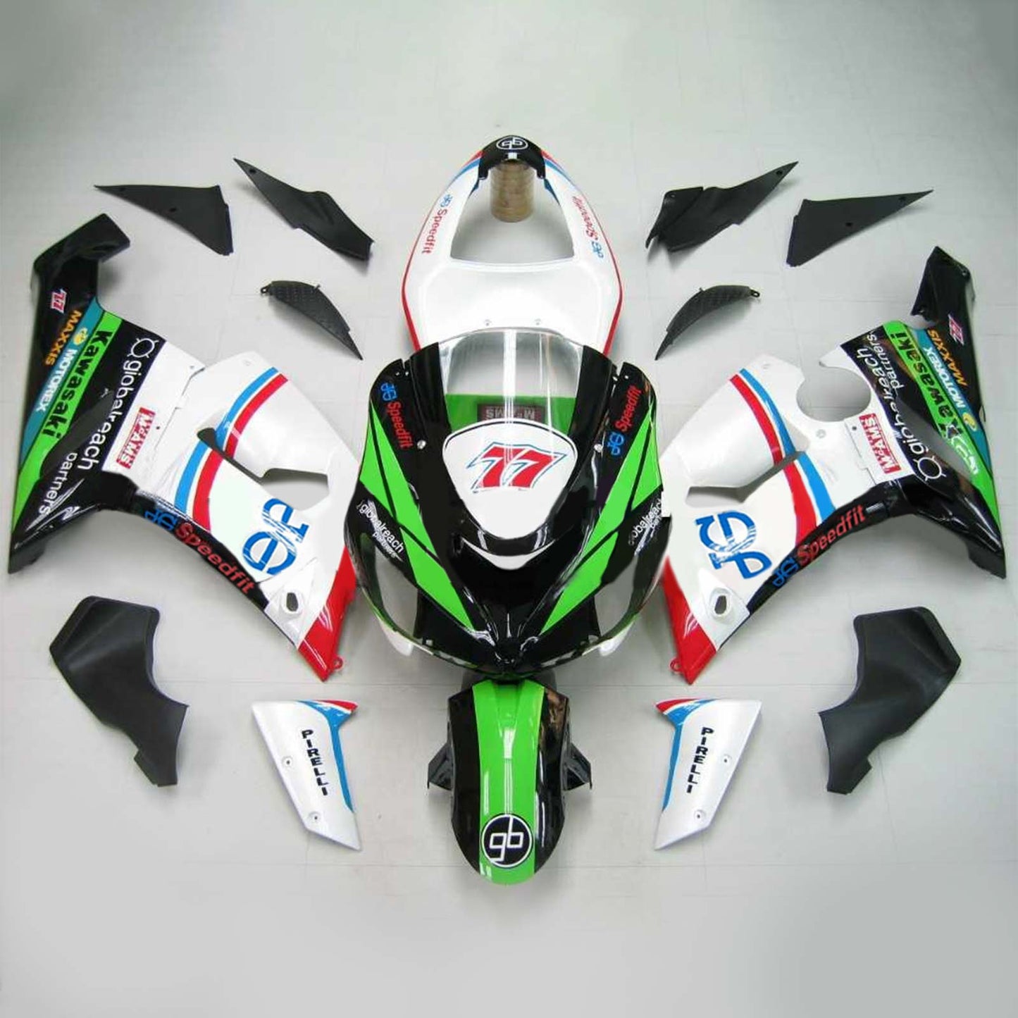 2005-2006 Kawasaki ZX6R 636 Amotopart Injection Fairing Kit Bodywork Plastic ABS #138