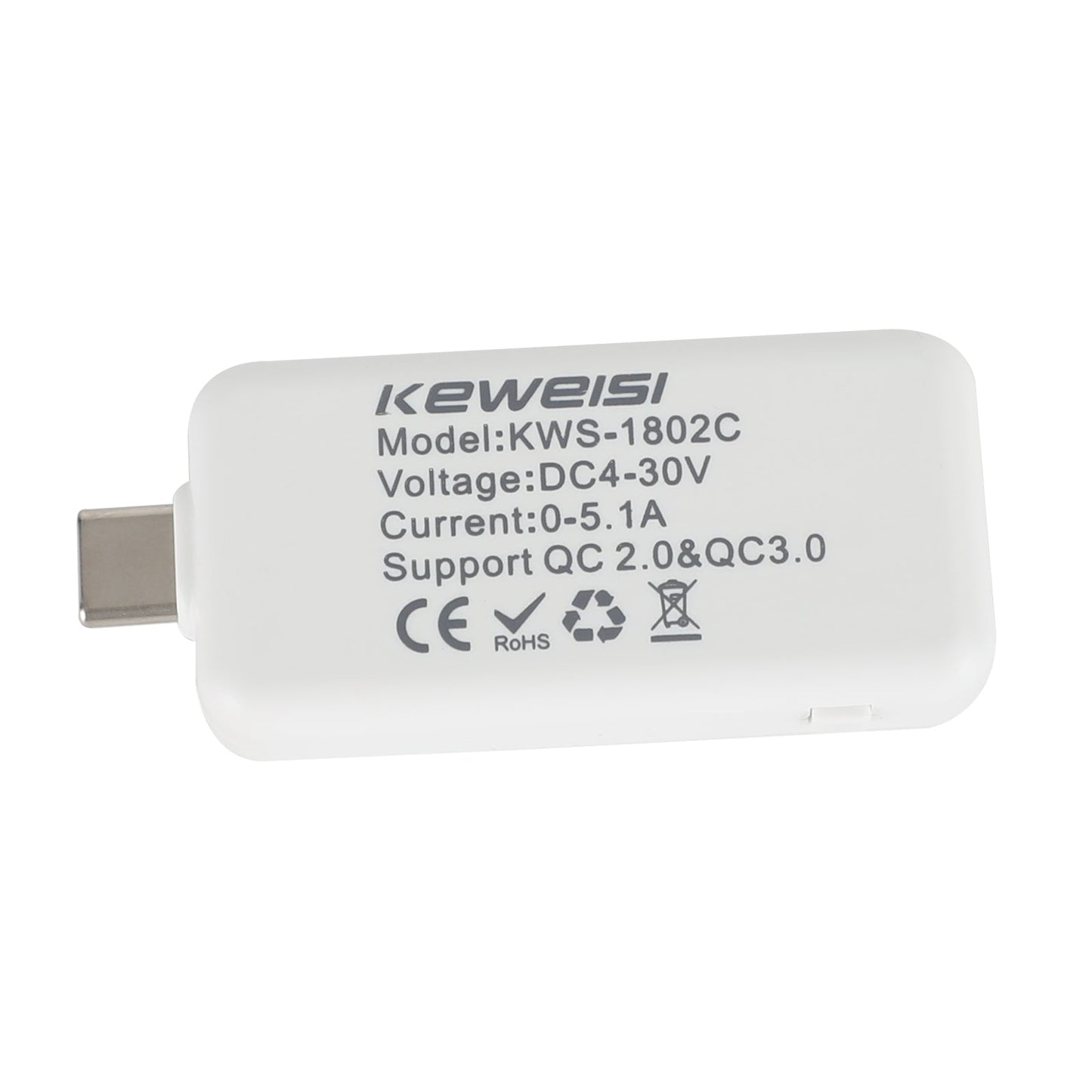 USB Type-C Power Tester Voltage Current Capacity Meter Black Multimeter 4-30V 5A