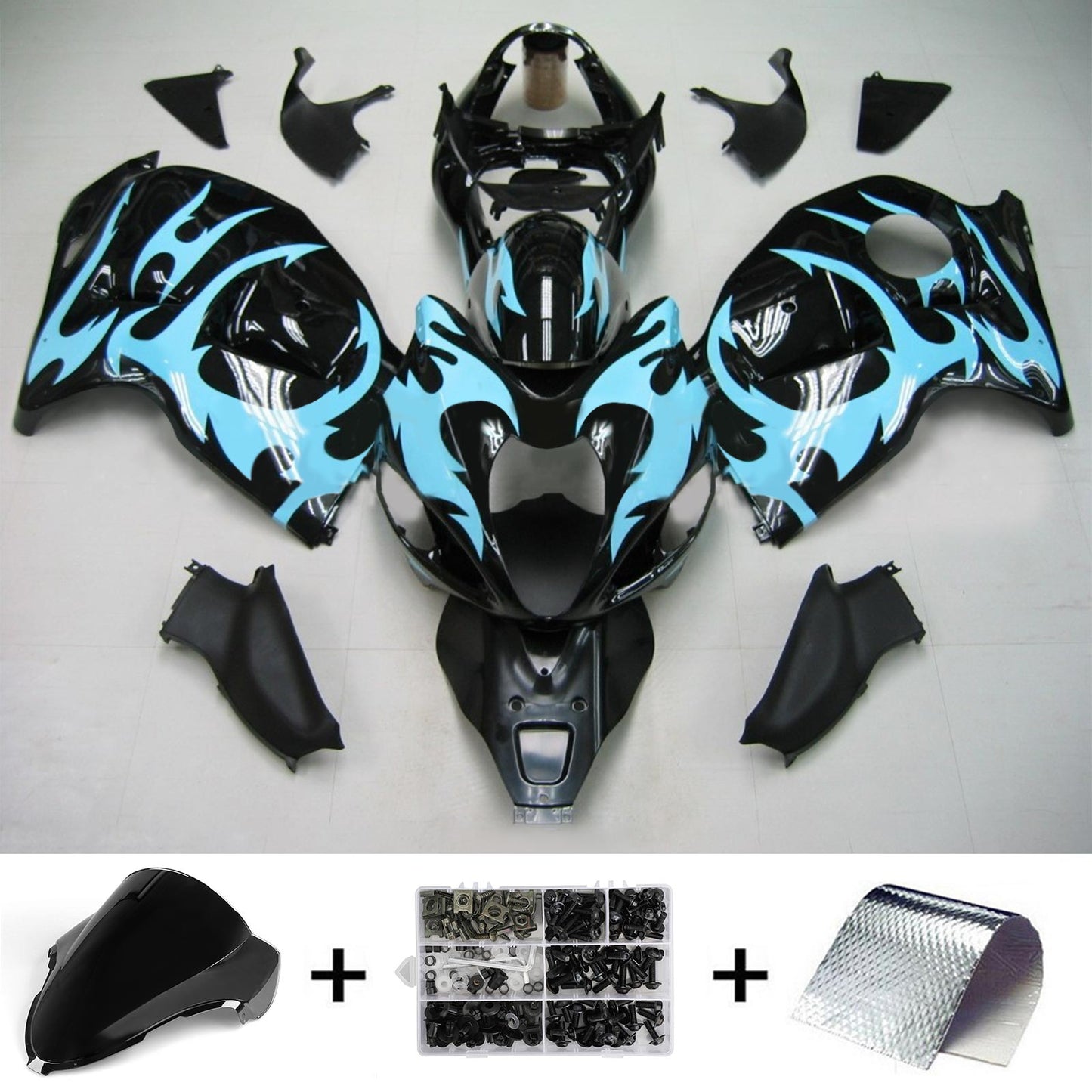 1999-2007 Suzuki Hayabusa GSX1300 Amotopart Injection Fairing Kit Bodywork Plastic ABS #116