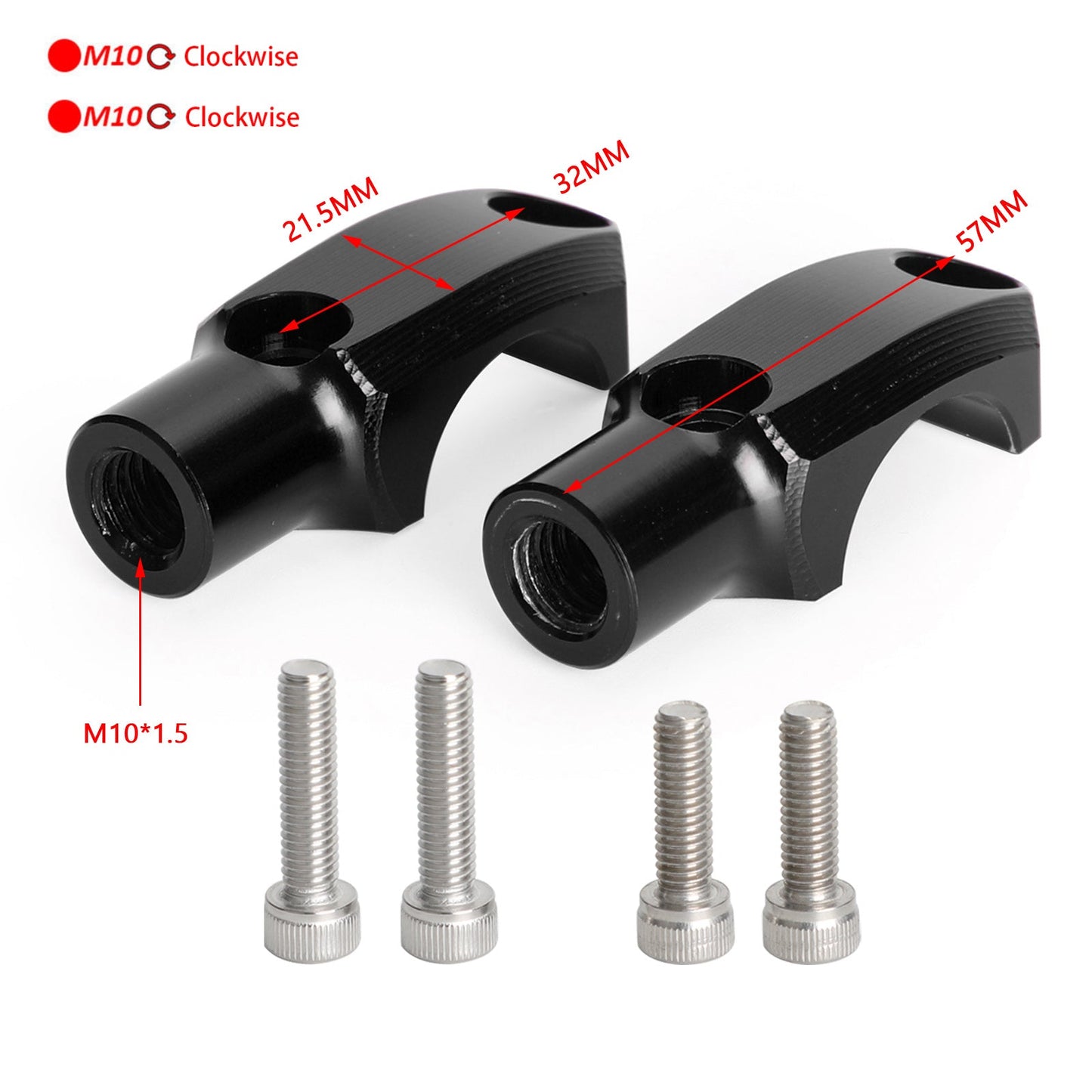 Master Cylinder Clamp Mirror Mount For BMW R1200GS R1250GS ADV R1200R R1250R BK
