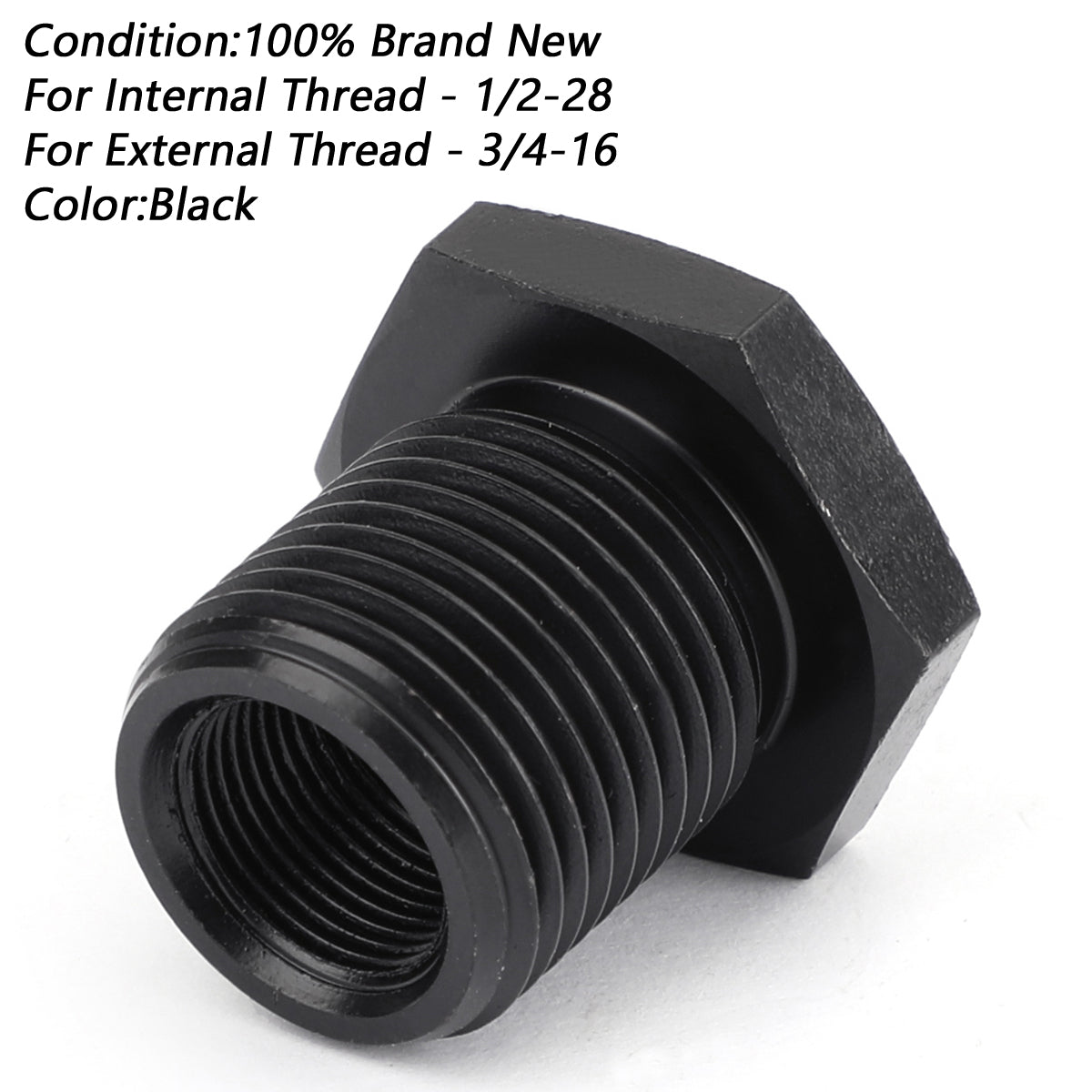 3PCS 1/2-28 to 3/4-16, 13/16-16, 3/4 NPT Thread Oil Filter Adapters Black New