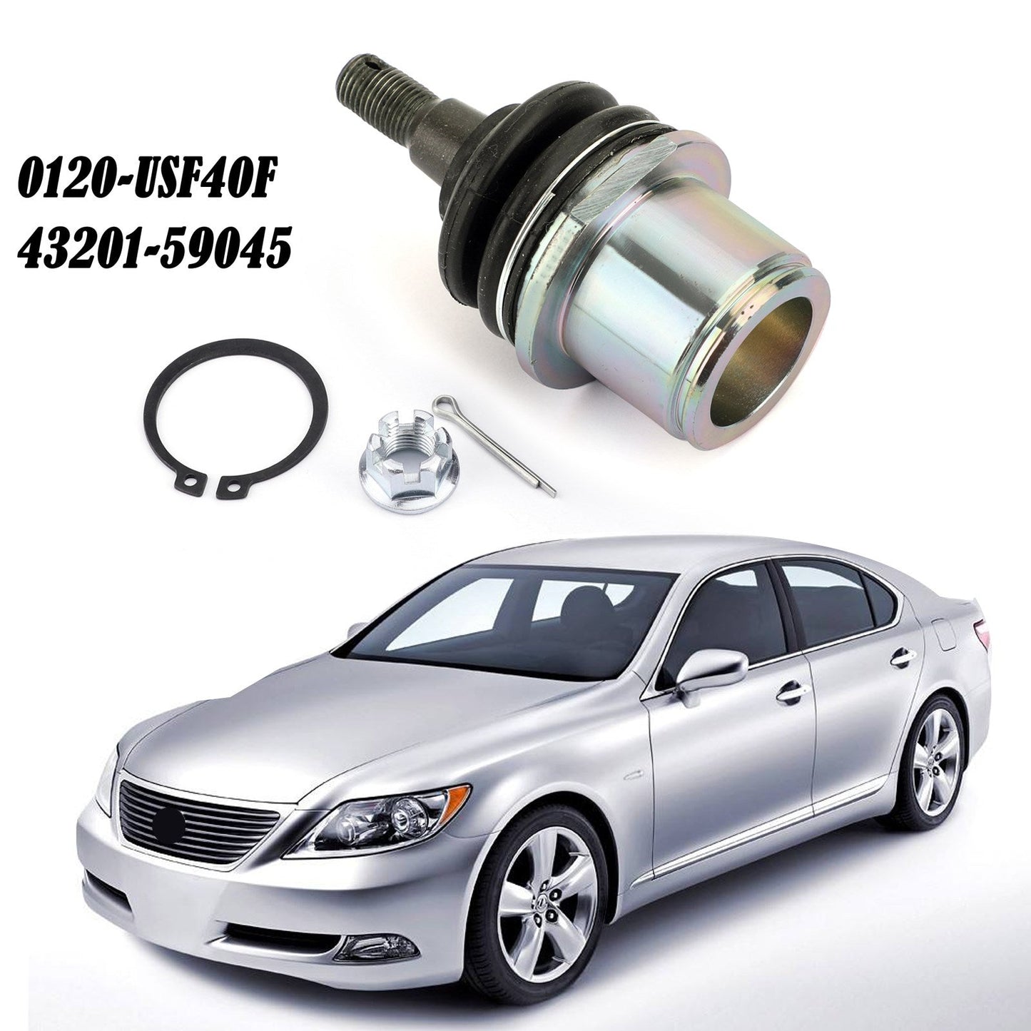Front Lower Knuckle Spindle Ball Joint For Lexus LS460 2WD 4x2 RWD 16-17 Black