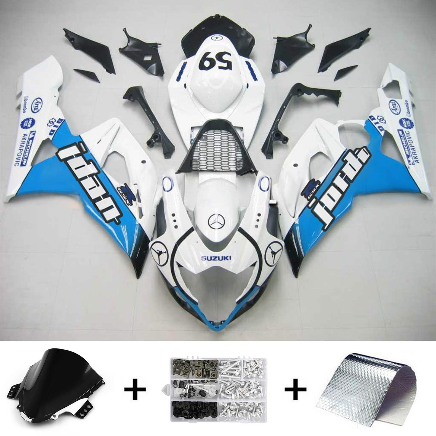 2005-2006 Suzuki GSXR1000 K5 Amotopart Injection Fairing Kit Bodywork Plastic ABS #122