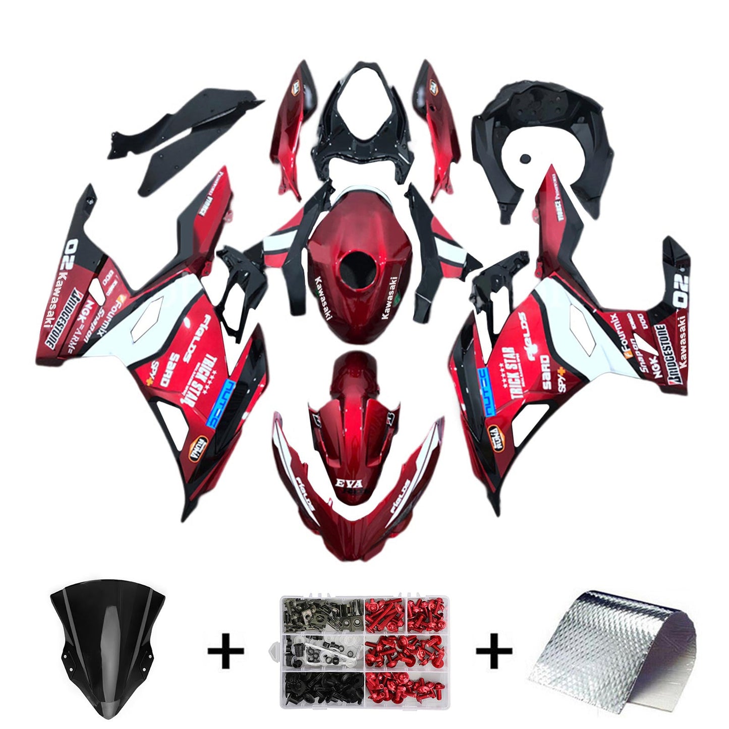2018-2023=4 Kawasaki EX400 Ninja400 Fairing Kit Bodywork Plastic ABS