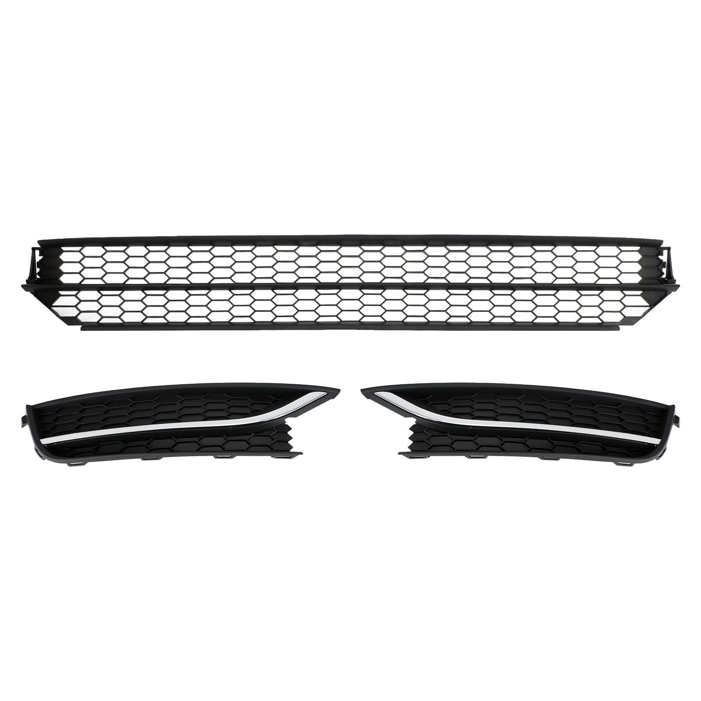 Volkswagen Passat 2012-2015 Front Lower Grille + Fog Light Cover W/O Hole Combo Set