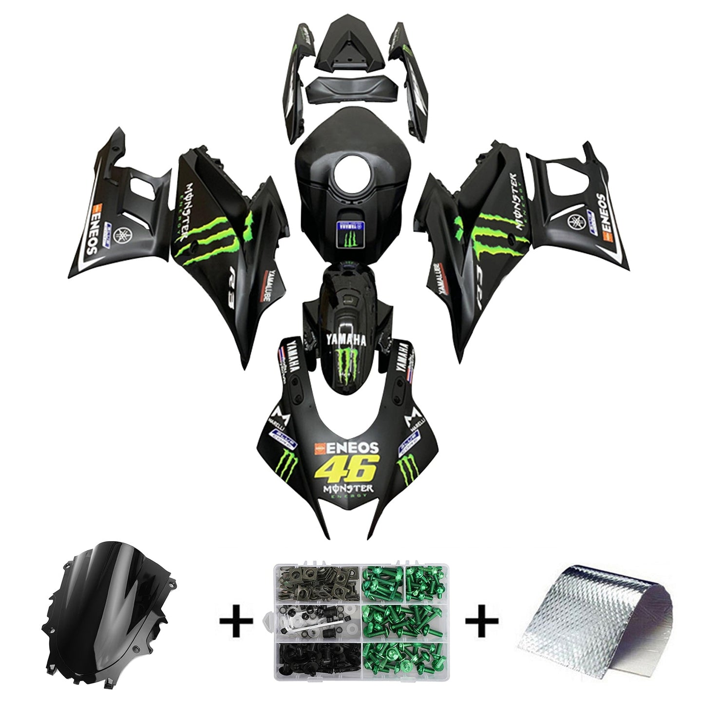 2019-2021 Yamaha YZF-R3 R25 Fairing Kit Bodywork Plastic ABS