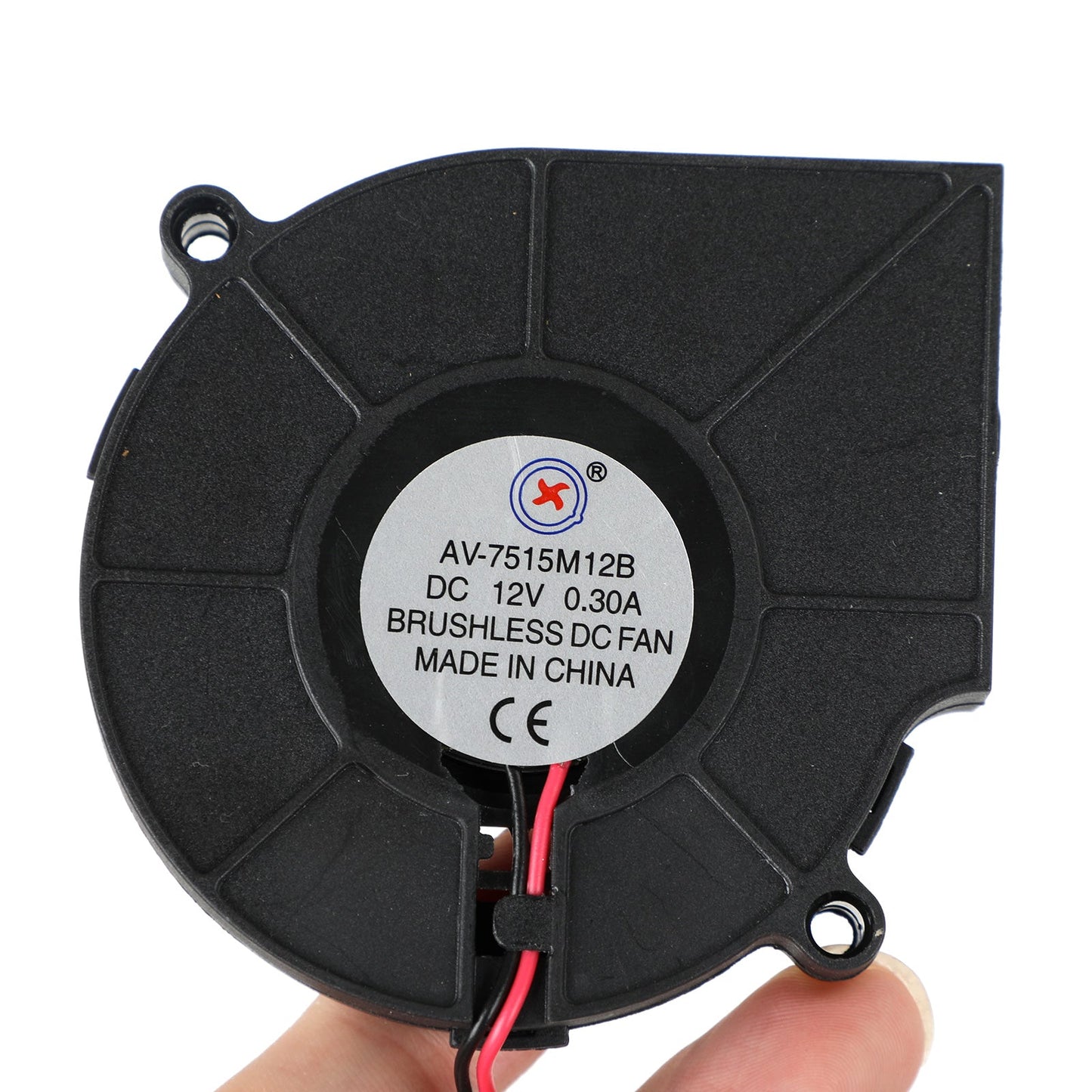 1Pc Brushless DC Cooling Blower Fan 12V 0.3A 7515B 75x75x15mm 2 Pin Wire