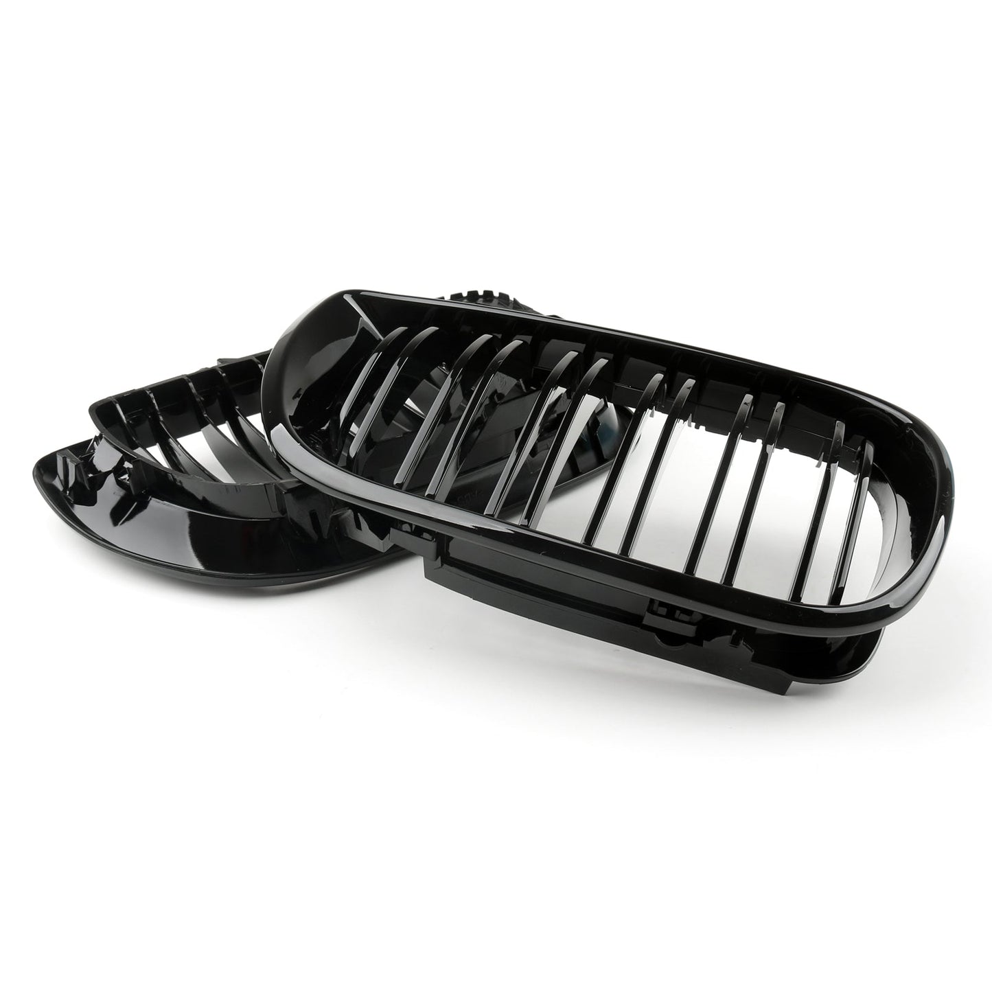 Front Gloss Blk Kidney Grills Grille Cover For BMW E46 3 Series 4Door 2002-2005