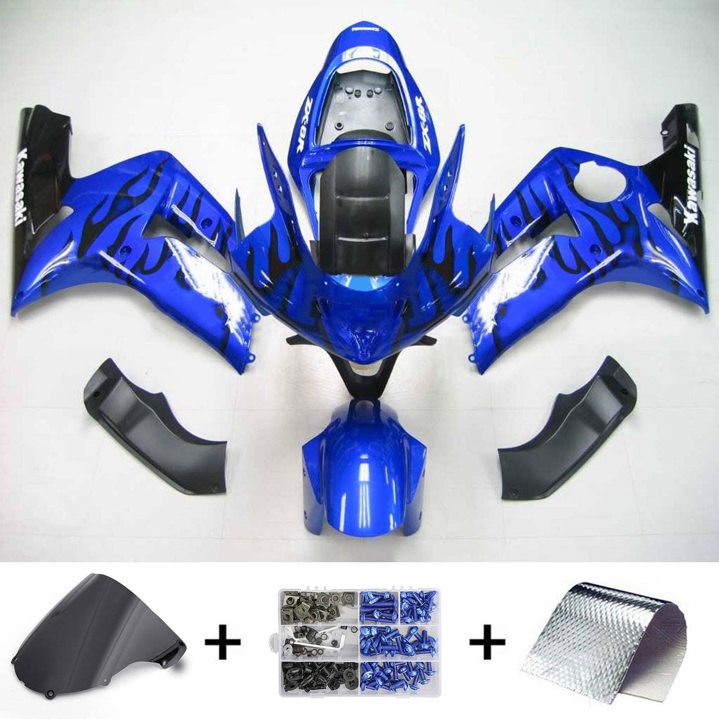 2003-2004 Kawasaki ZX6R 636 Amotopart Injection Fairing Kit Bodywork Plastic ABS #115