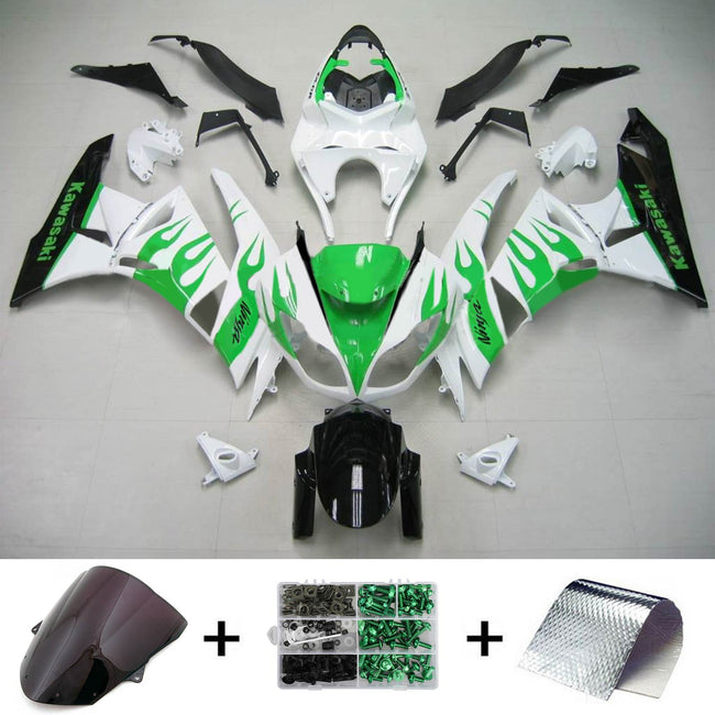 2009-2012 Kawasaki ZX6R 636 Amotopart Injection Fairing Kit Bodywork Plastic ABS #111