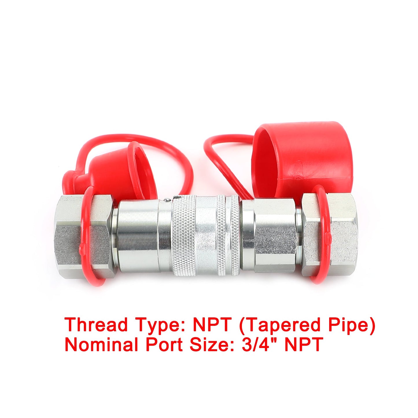 3/4" NPT Pair Hydraulic Flat Face Quick Coupler Skid Steer For Bobcat ISO 16028