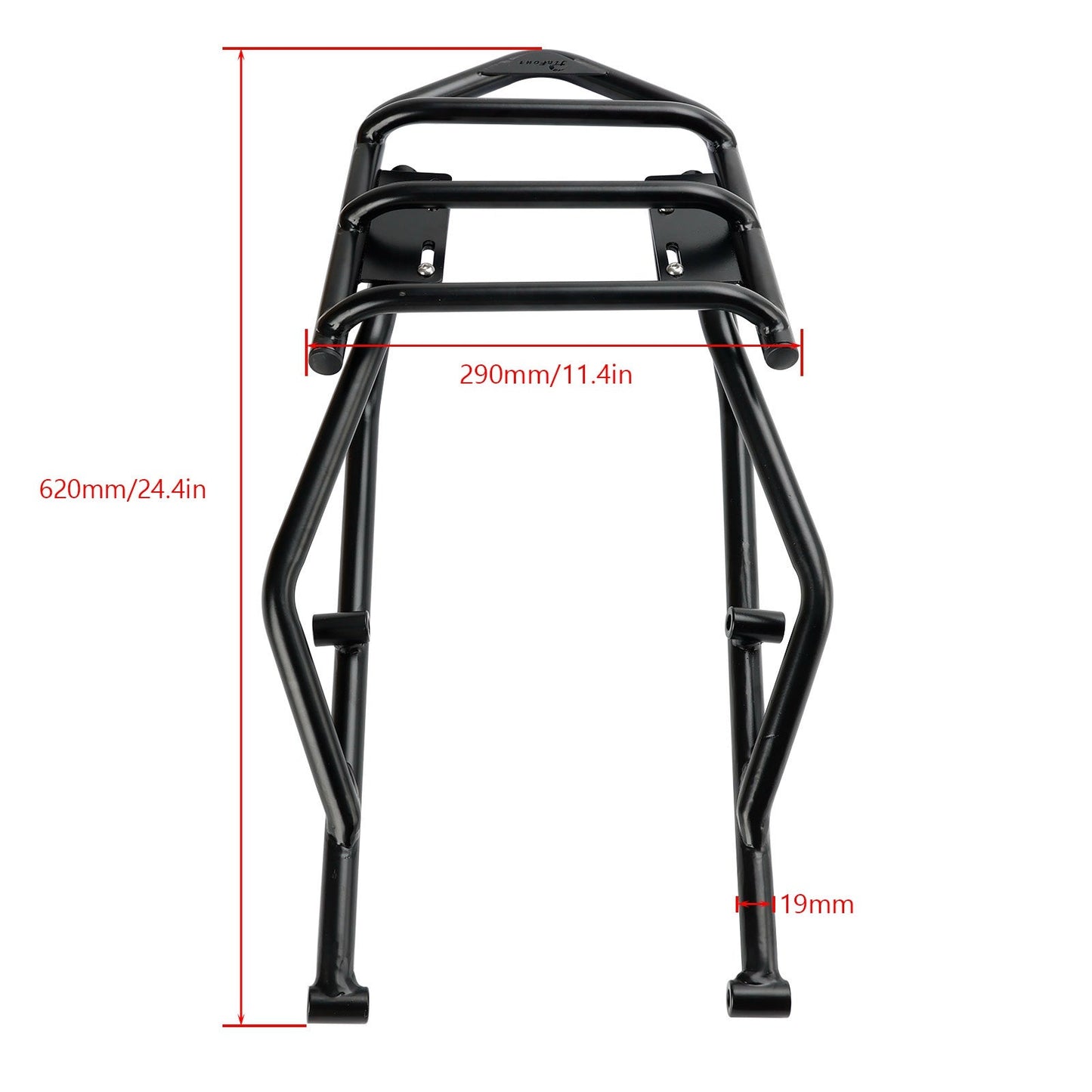 Ducati Desert X 2022-2023 Tube Rear Rack with Passenger Grip Black