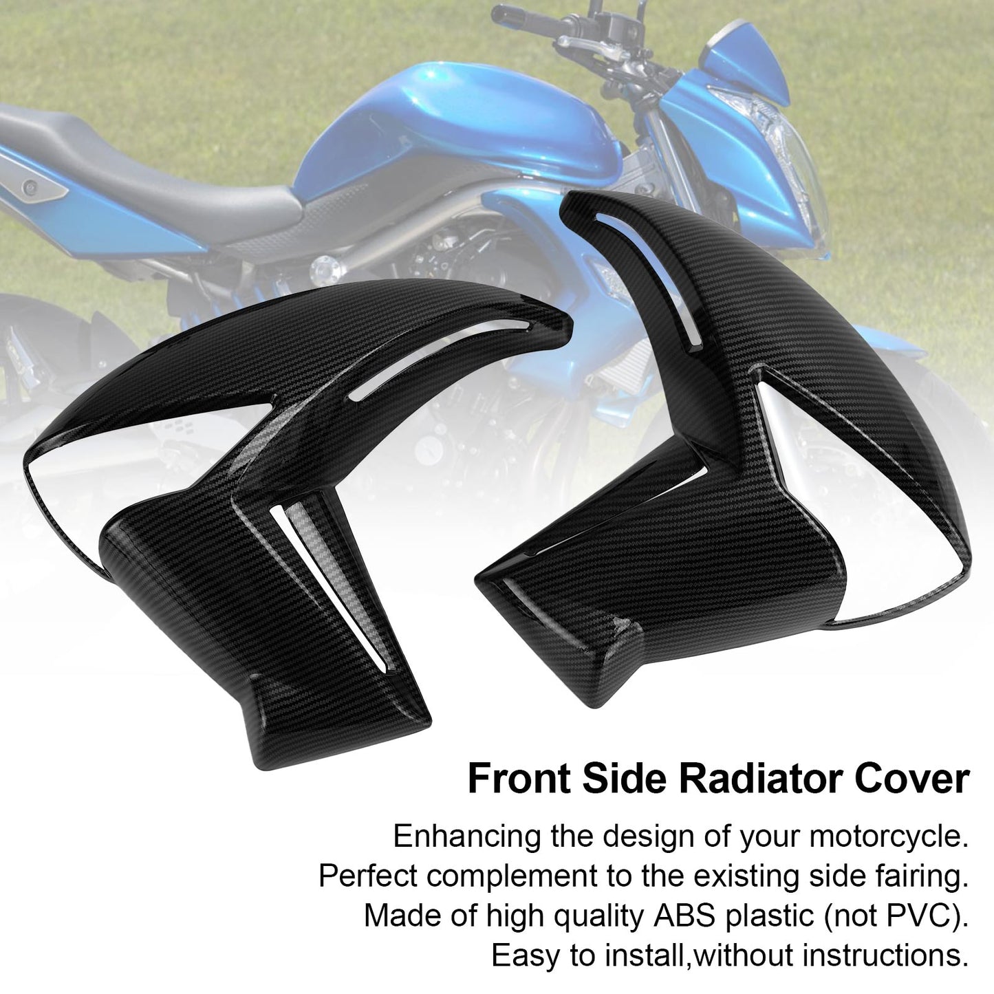 Front Side Radiator Cover Panel Fairing Cowling For KAWASAKI ER6N 2009-2011