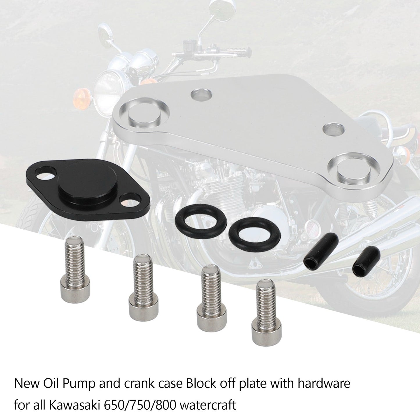 Crank Case Oil Block Off Plate Cover Cap drain For Kawasaki 650sx SX X2 TS 750sx 800