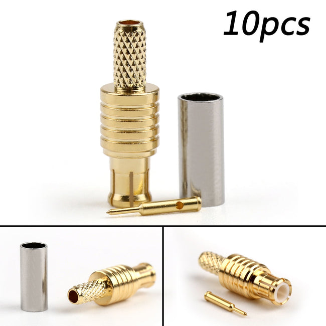 10Pcs MCX Male Plug Crimp Straight RF Connector For RG174 RG178 RG316 LMR100